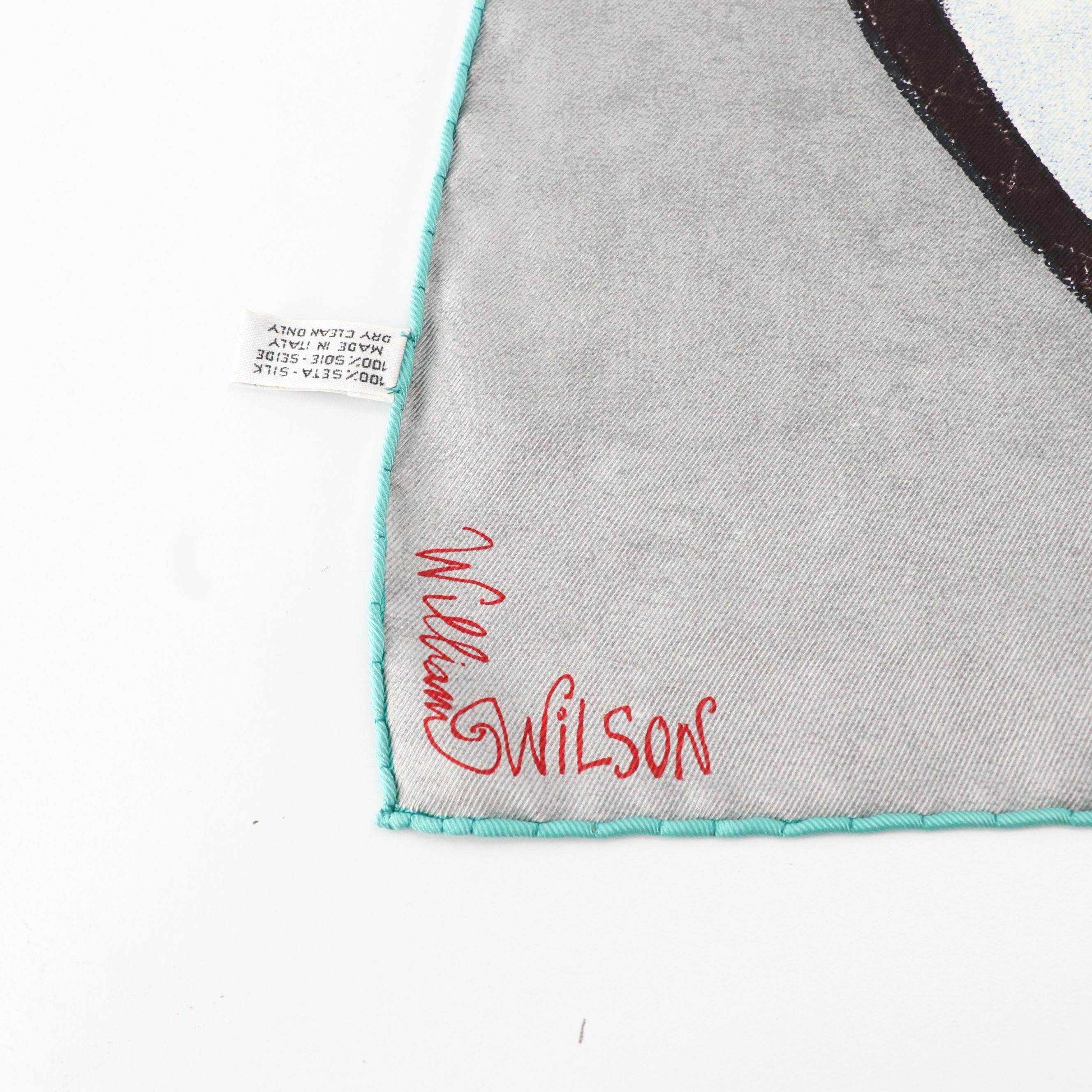 Louis Vuitton Printed Silk Twill Scarf Designed by William Wilson with Box