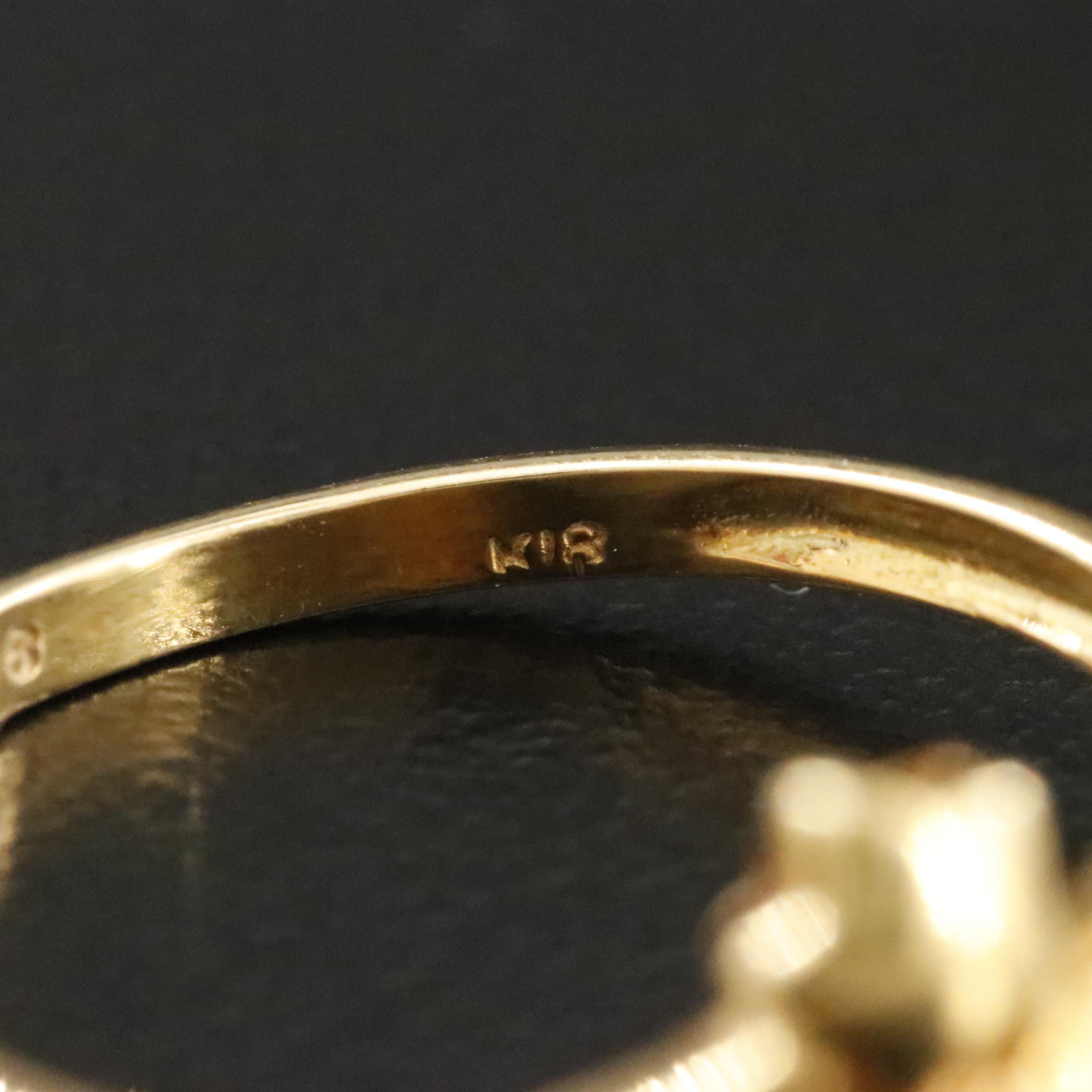 18K 0.08 CT Diamond Heart and Star Bypass Ring