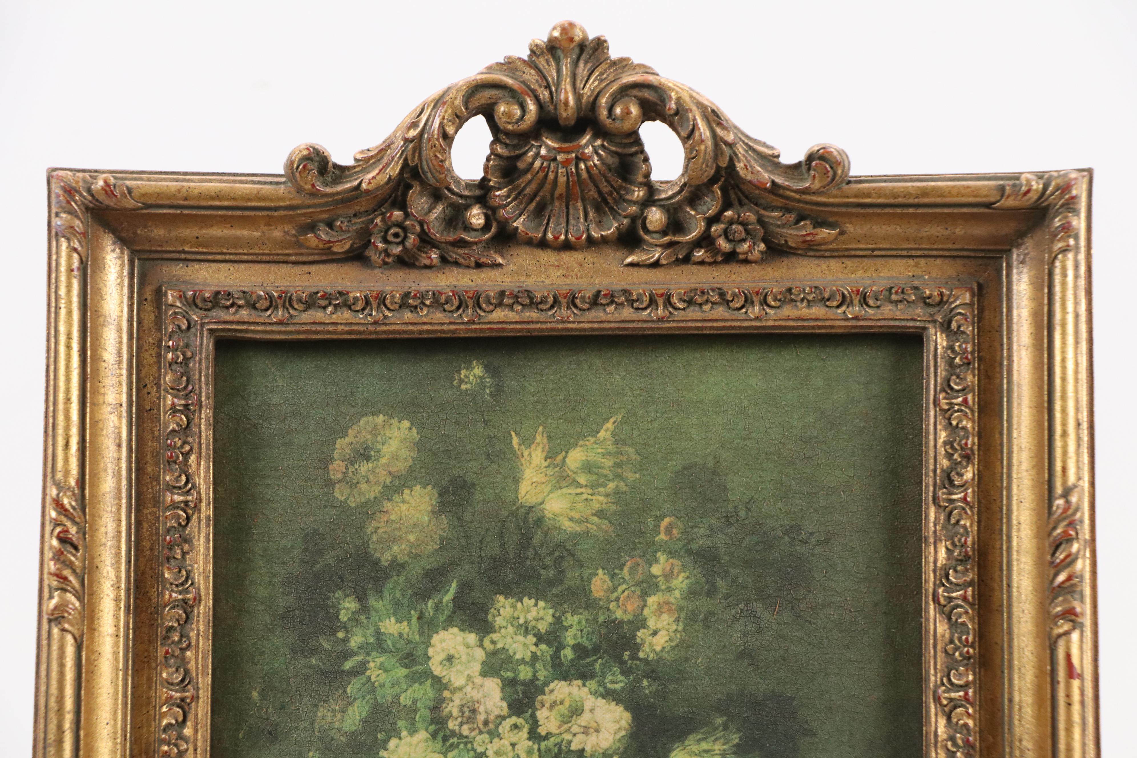 Impressionistic Oleograph of Floral Arrangement, Late 20th Century