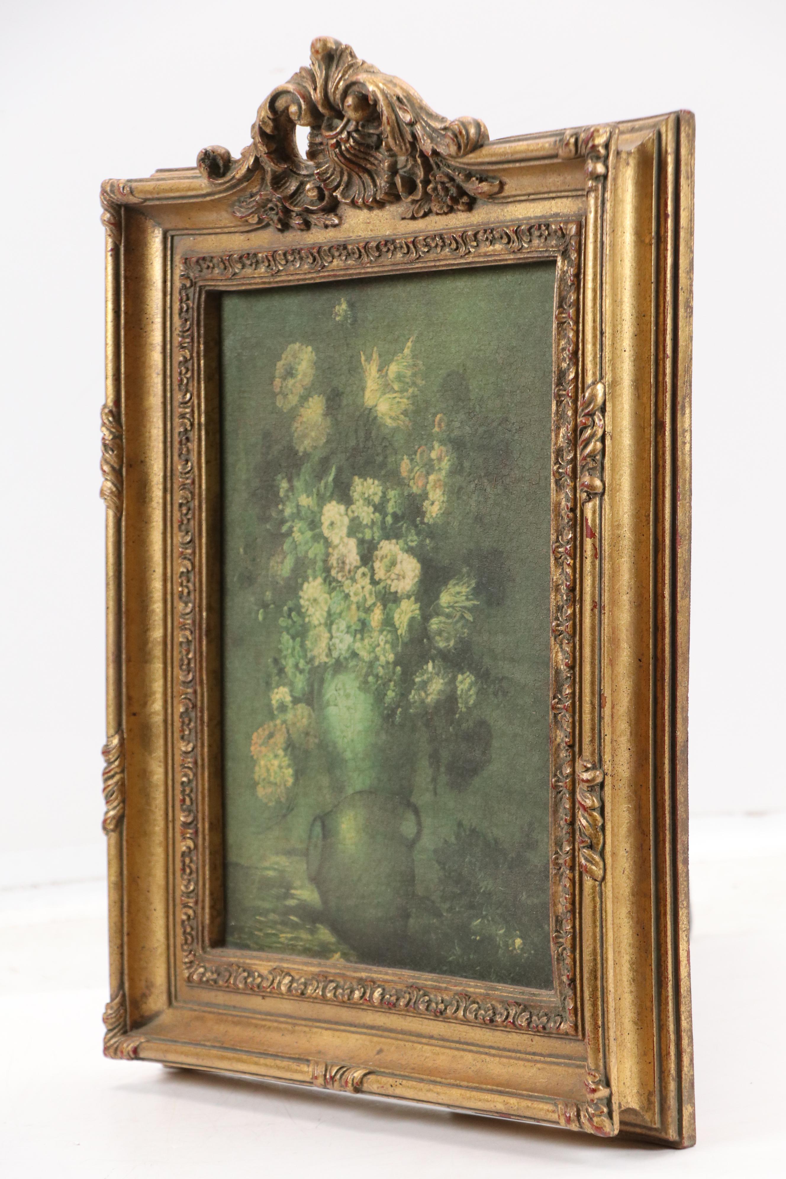 Impressionistic Oleograph of Floral Arrangement, Late 20th Century