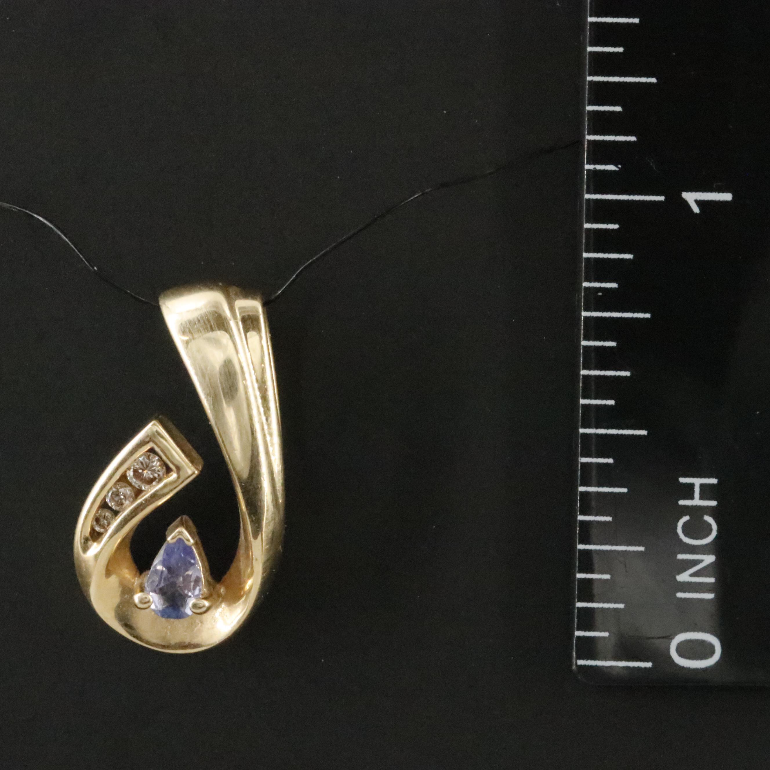 14K Tanzanite and Diamond Slide Pendant