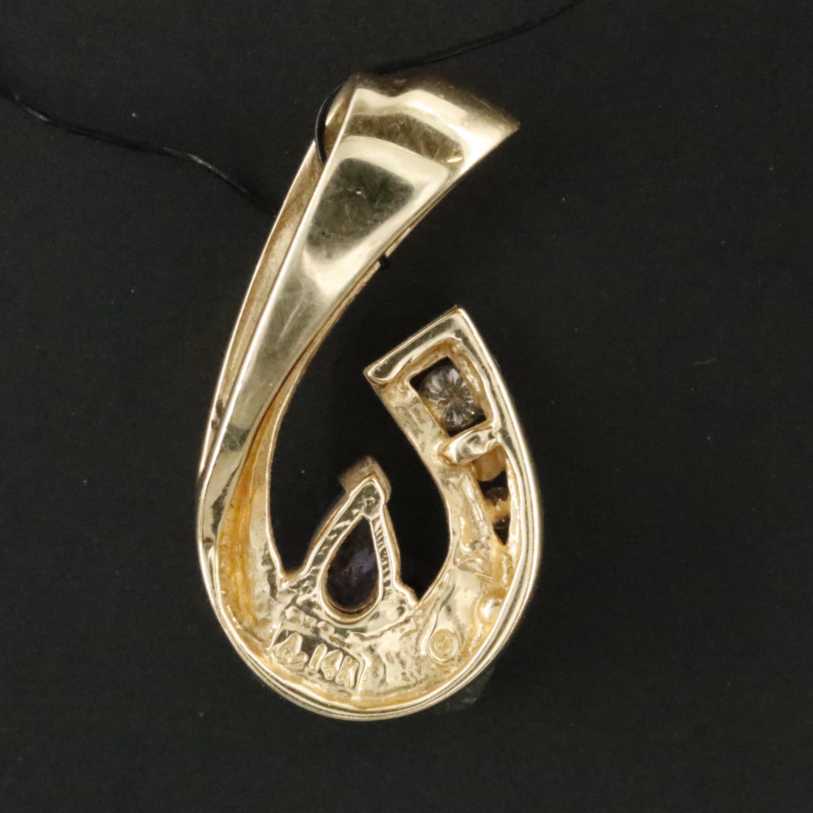 14K Tanzanite and Diamond Slide Pendant