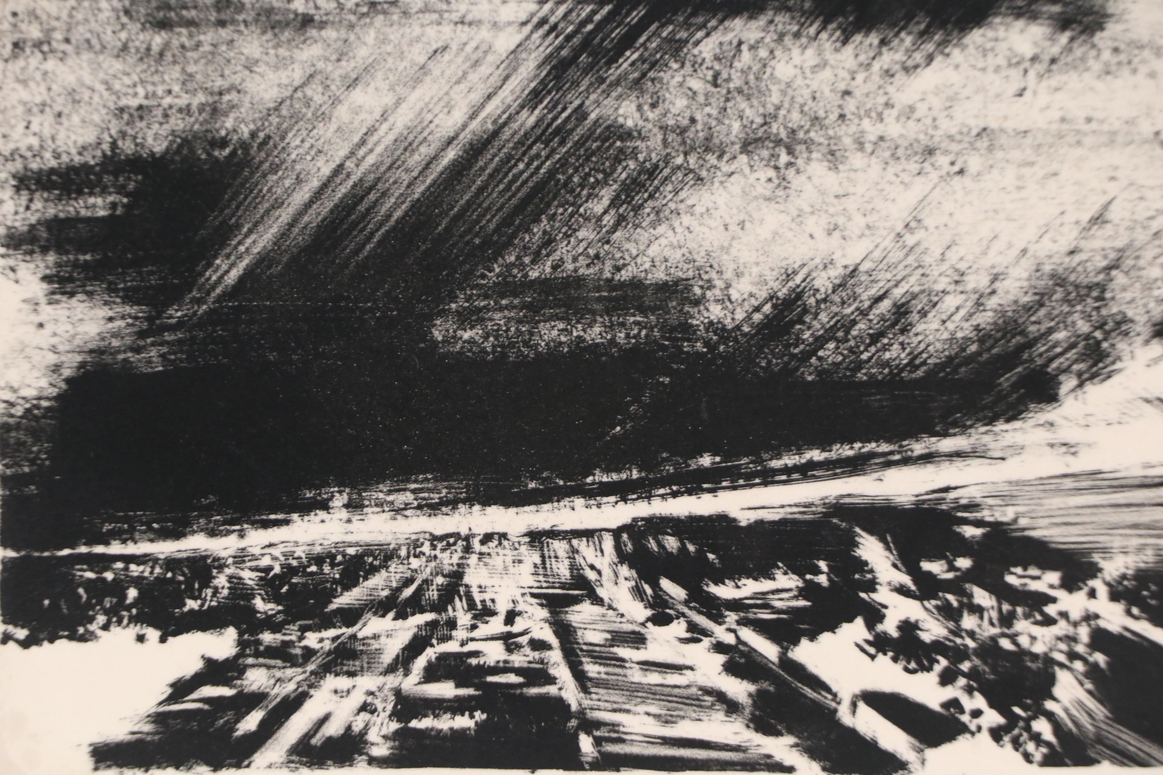 Nancy Smith Lithograph of Abstract Coastline, 21st Century