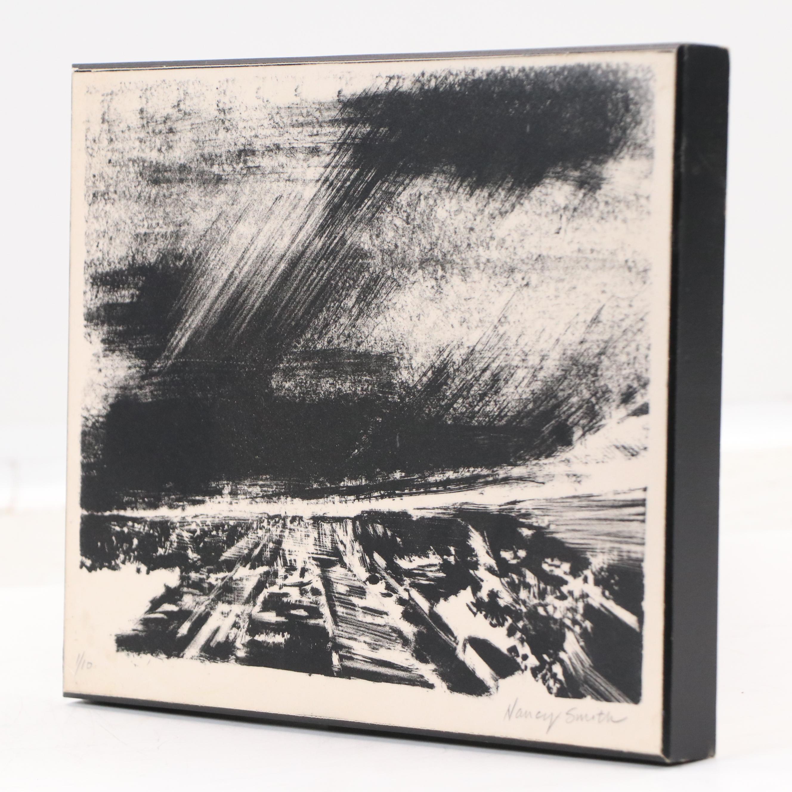 Nancy Smith Lithograph of Abstract Coastline, 21st Century