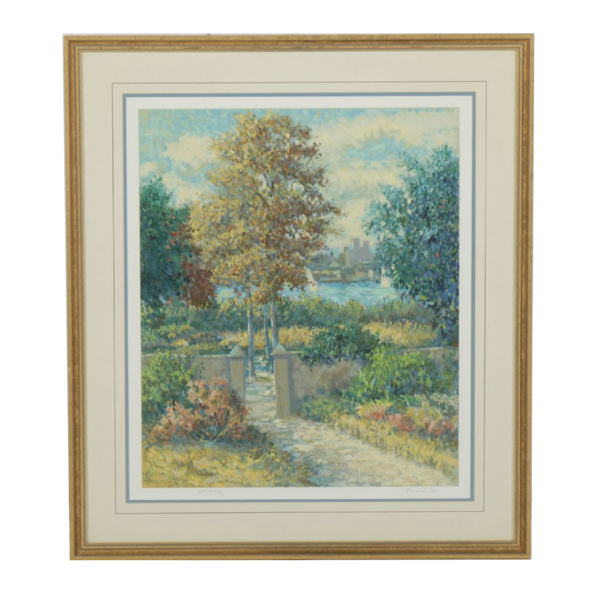 Christian Title Serigraph "View into the City", Late 20th to Early 21st Century