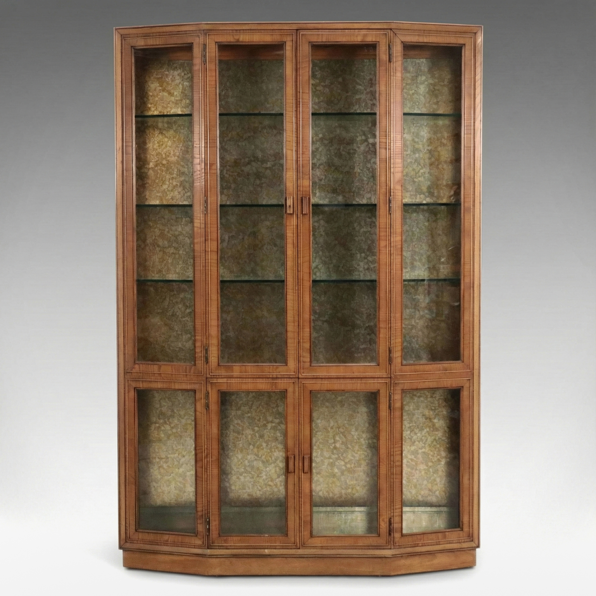 Mediterranean Style Pecan Display Cabinet, Mid-20th Century