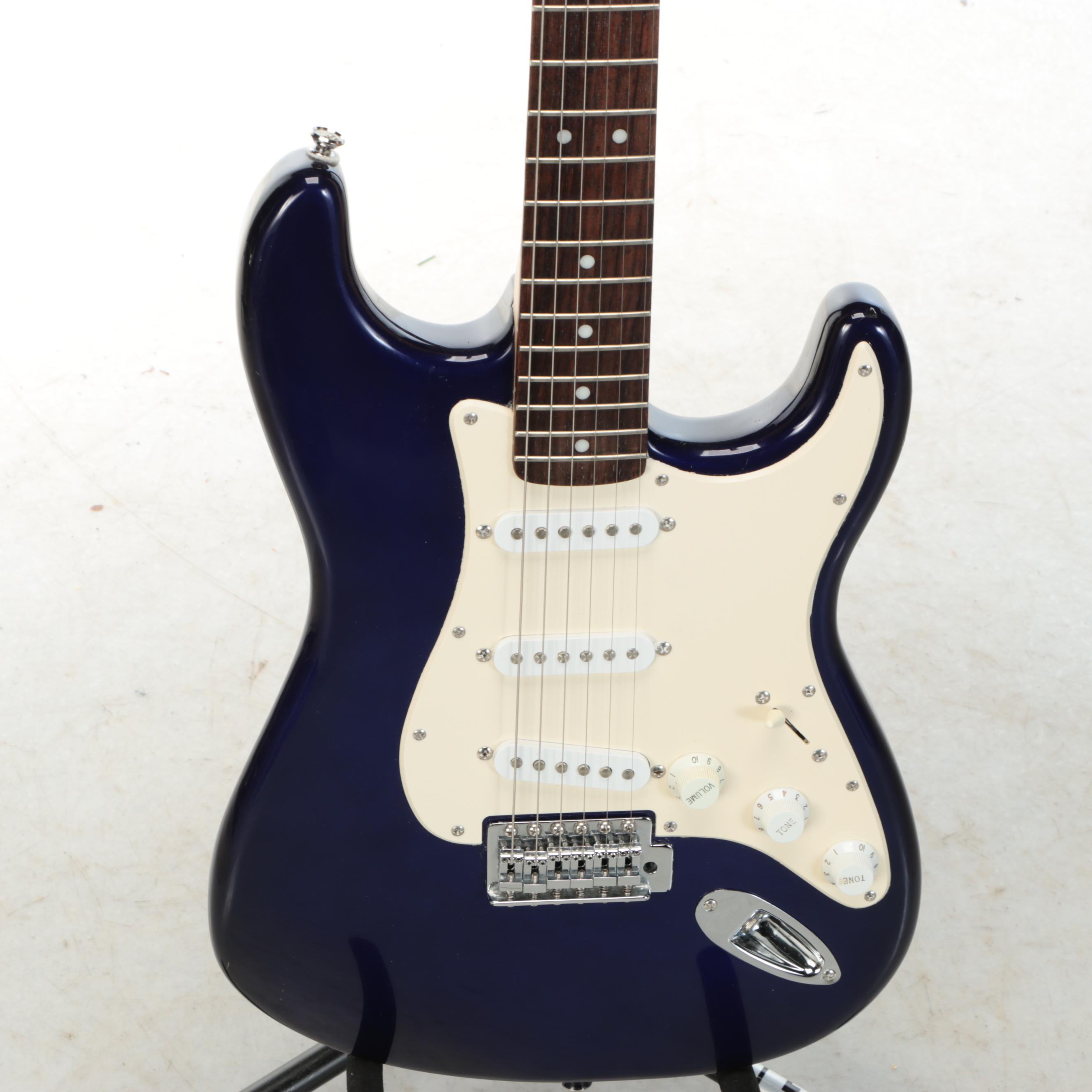 Squire Strat by Fender Navy Solid Body Electric Guitar
