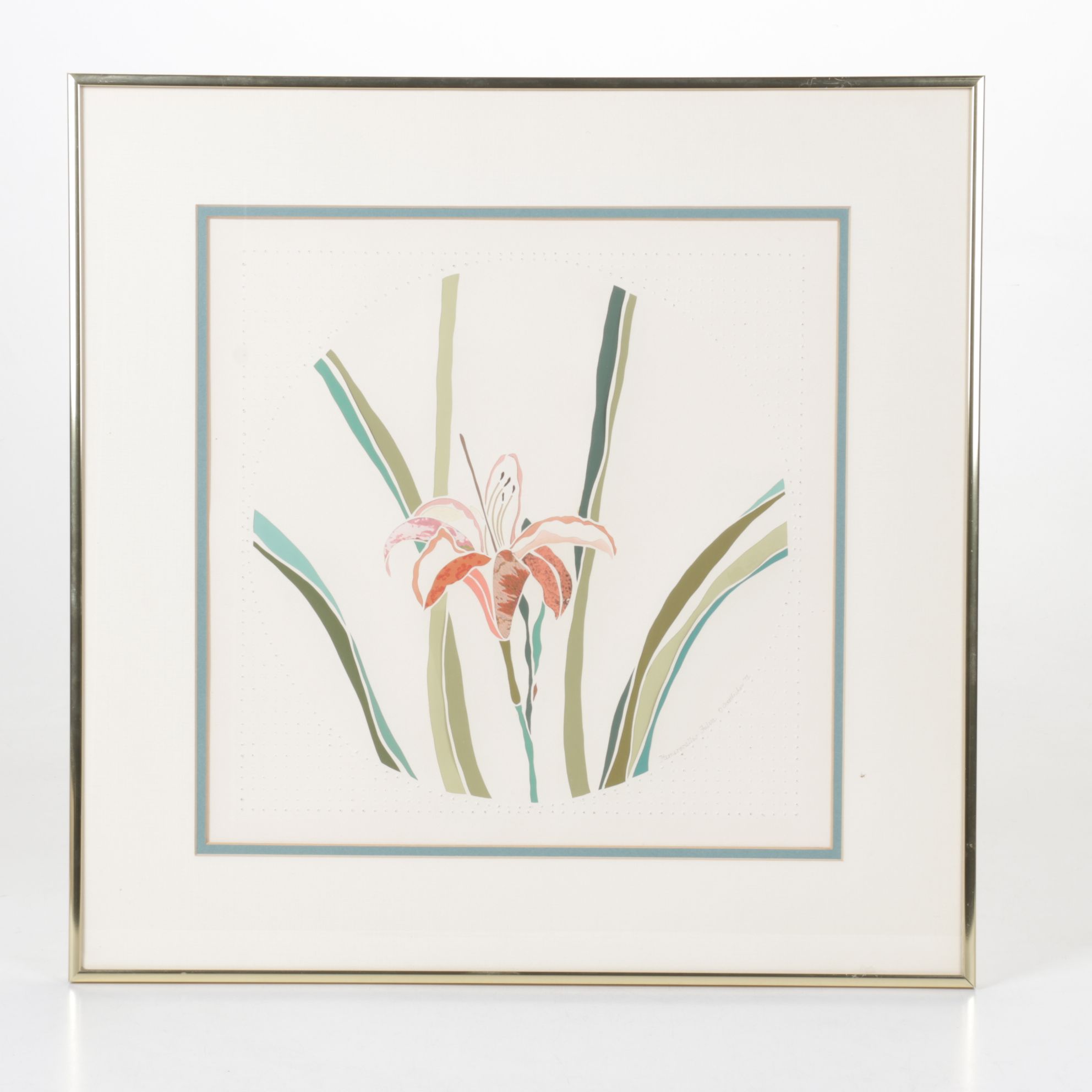 D. Goettlicher Cut-Out Collage and Acrylic Painting "Hemerocallis Fulva", 1982