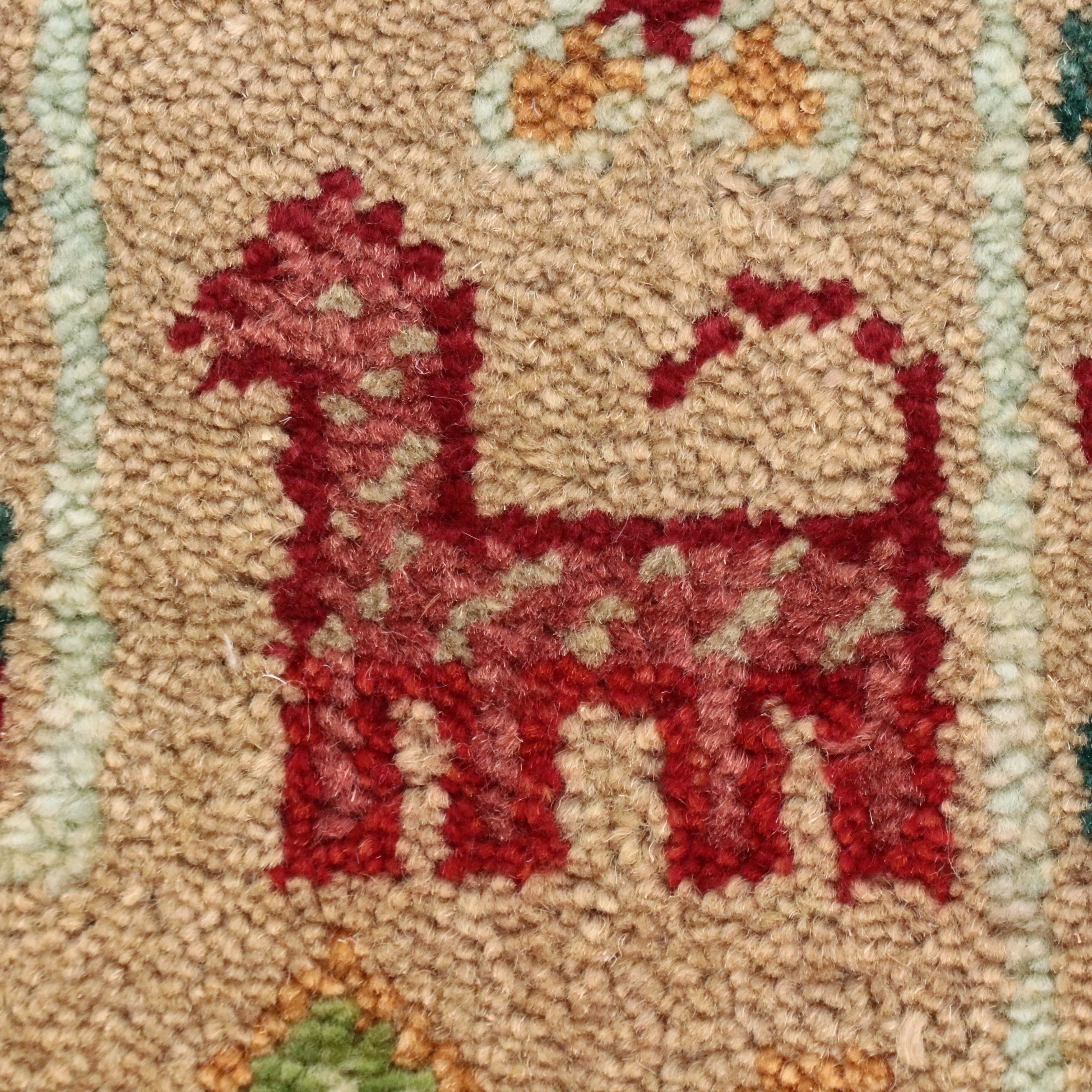 7'10 x 9'11 Hand-Knotted Indian Ziegler Style Area Rug