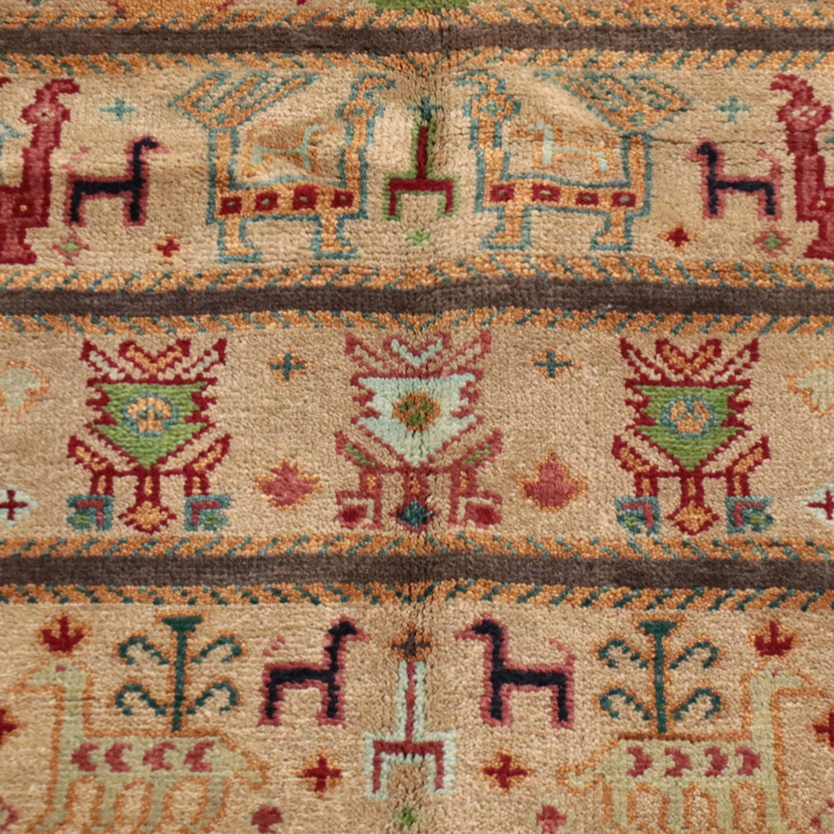 7'10 x 9'11 Hand-Knotted Indian Ziegler Style Area Rug