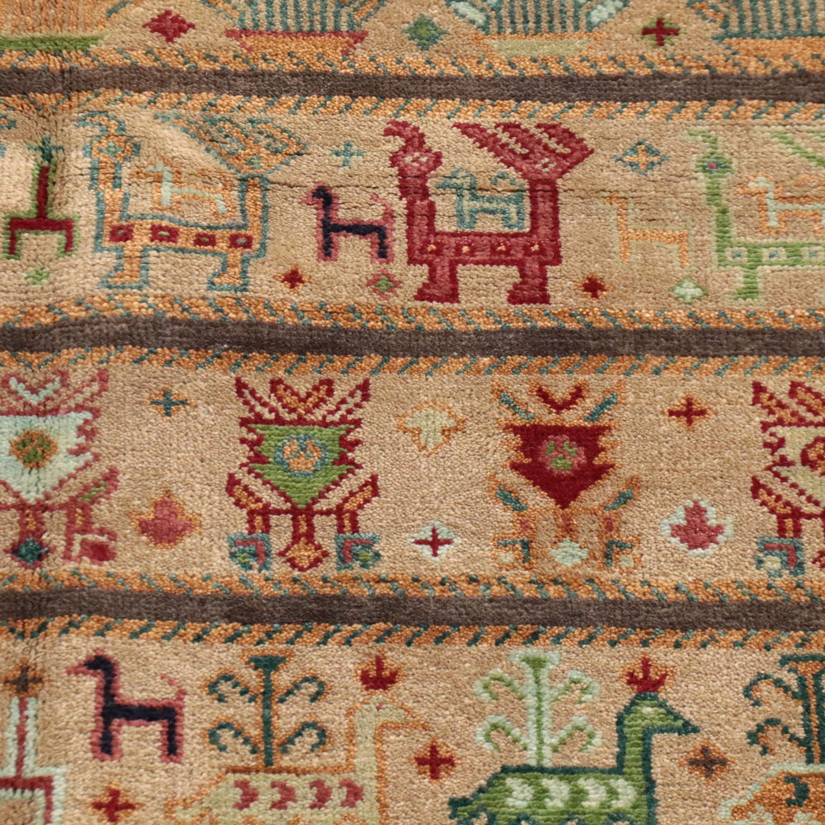 7'10 x 9'11 Hand-Knotted Indian Ziegler Style Area Rug