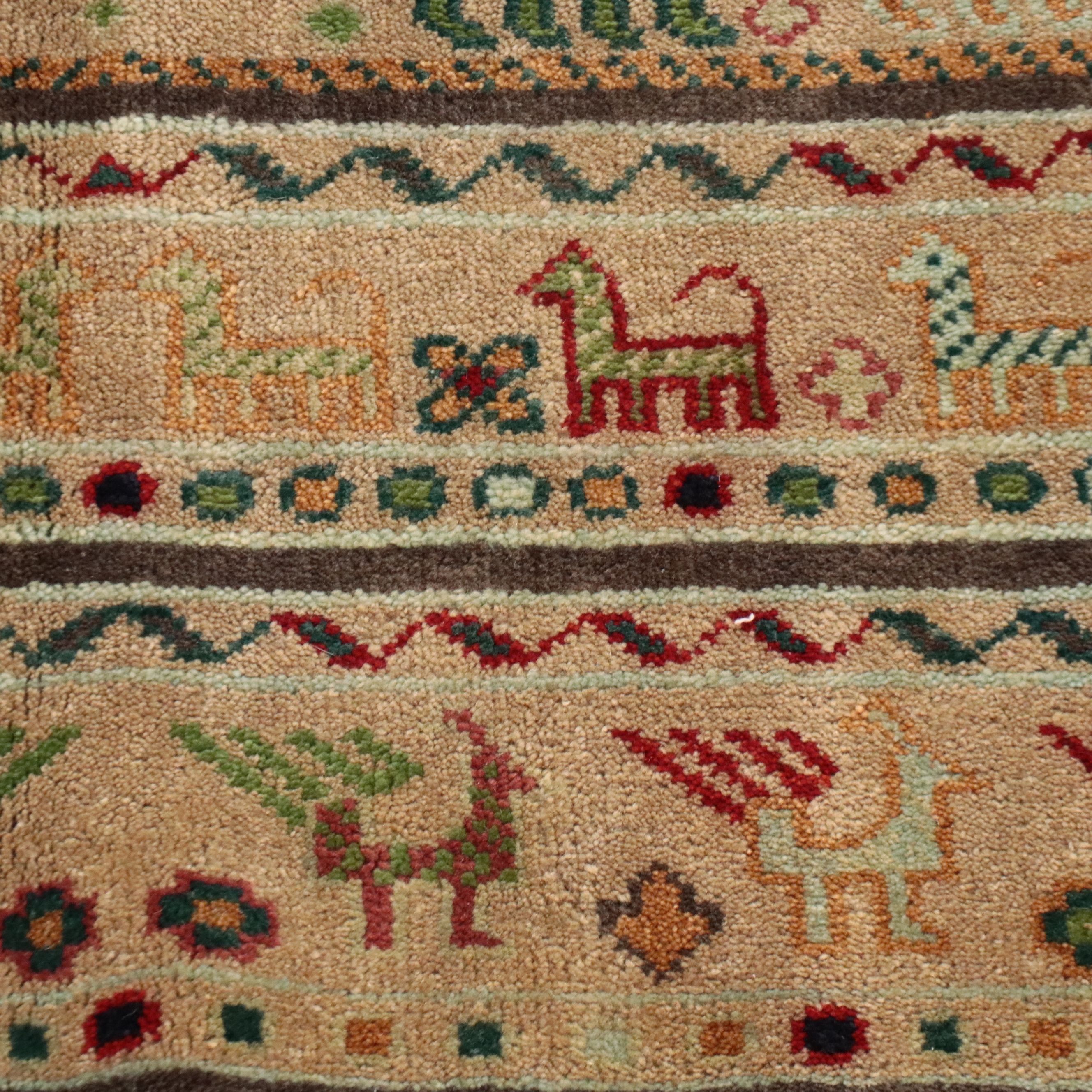 7'10 x 9'11 Hand-Knotted Indian Ziegler Style Area Rug