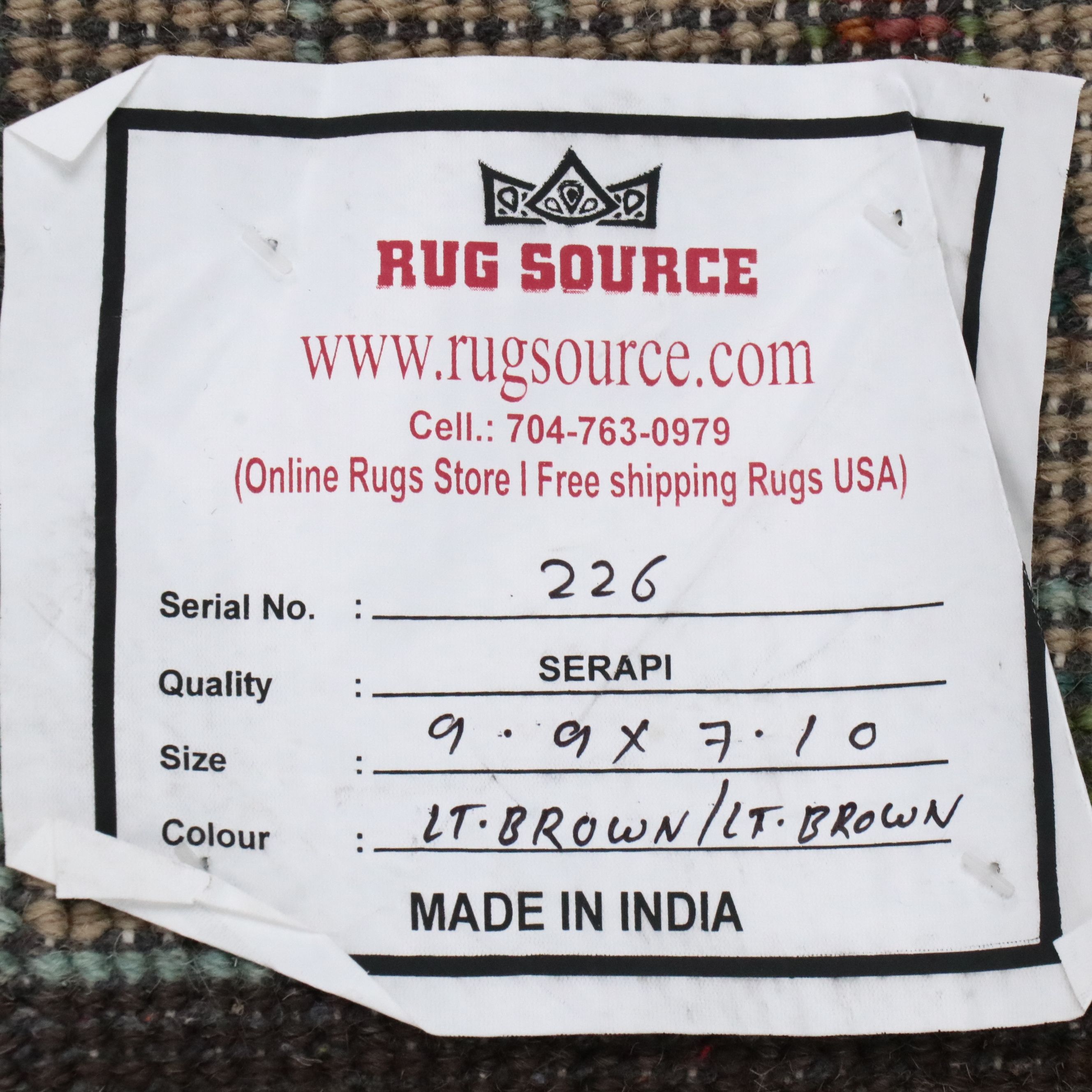 7'10 x 9'11 Hand-Knotted Indian Ziegler Style Area Rug