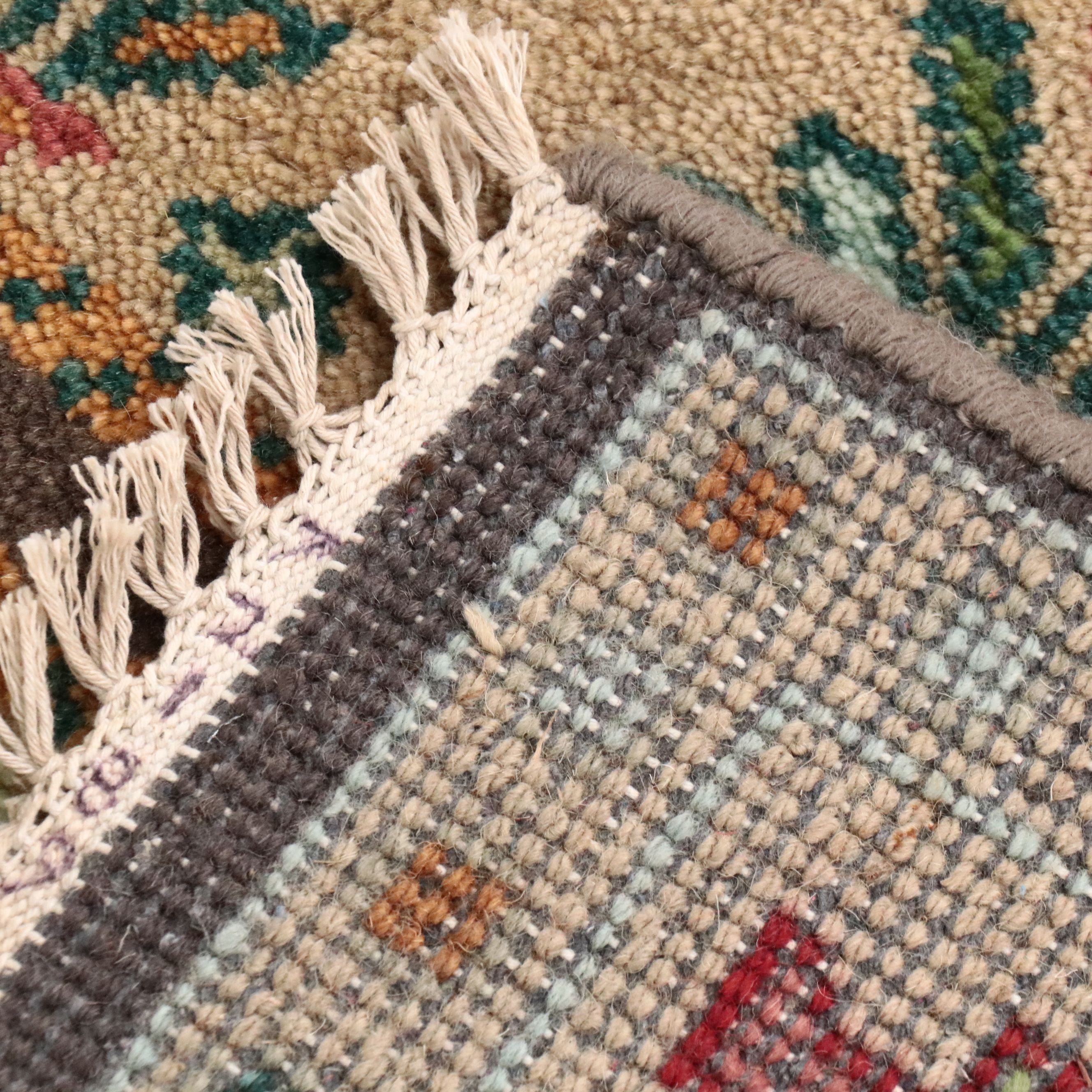 7'10 x 9'11 Hand-Knotted Indian Ziegler Style Area Rug