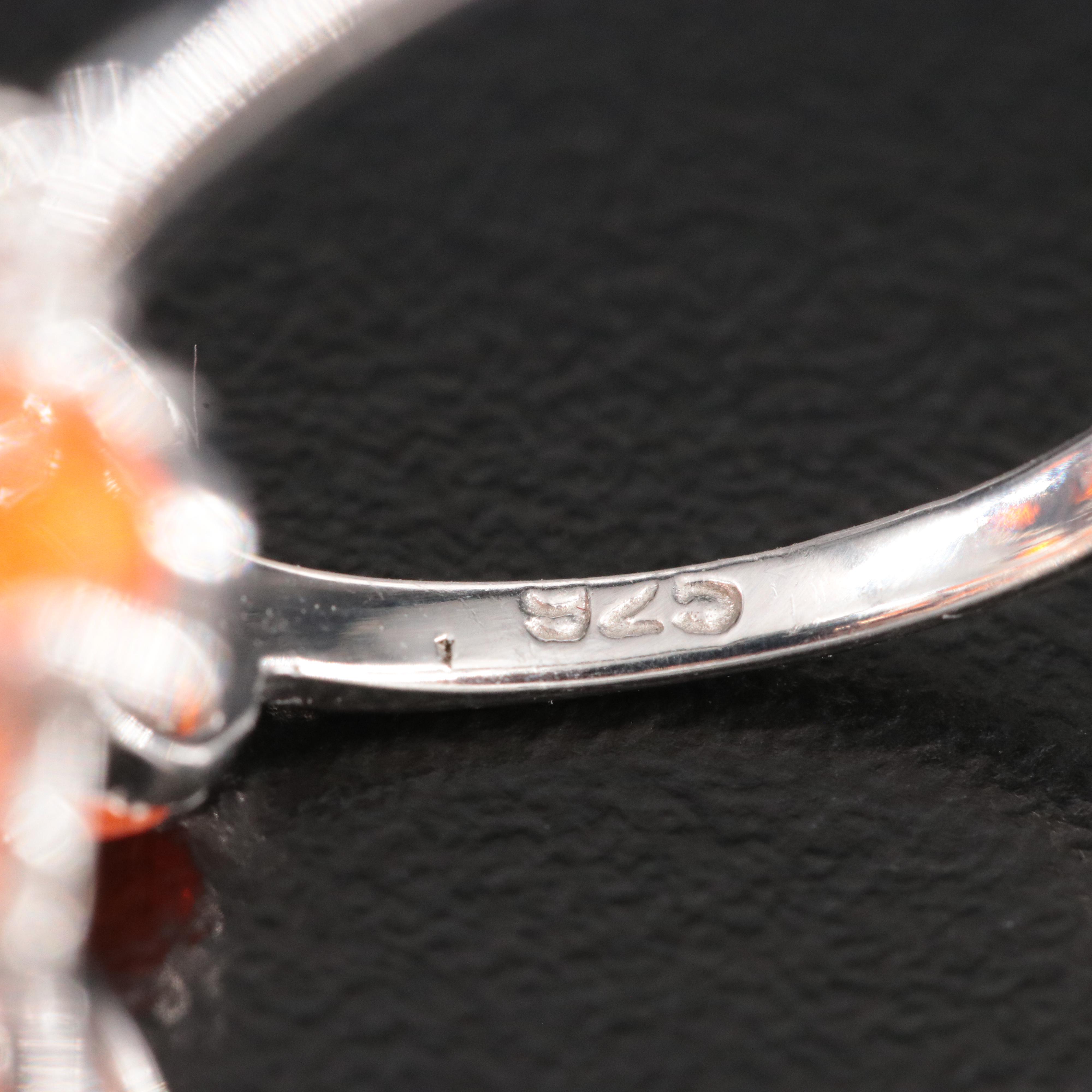 Sterling Vining Fire Opal Bypass Ring