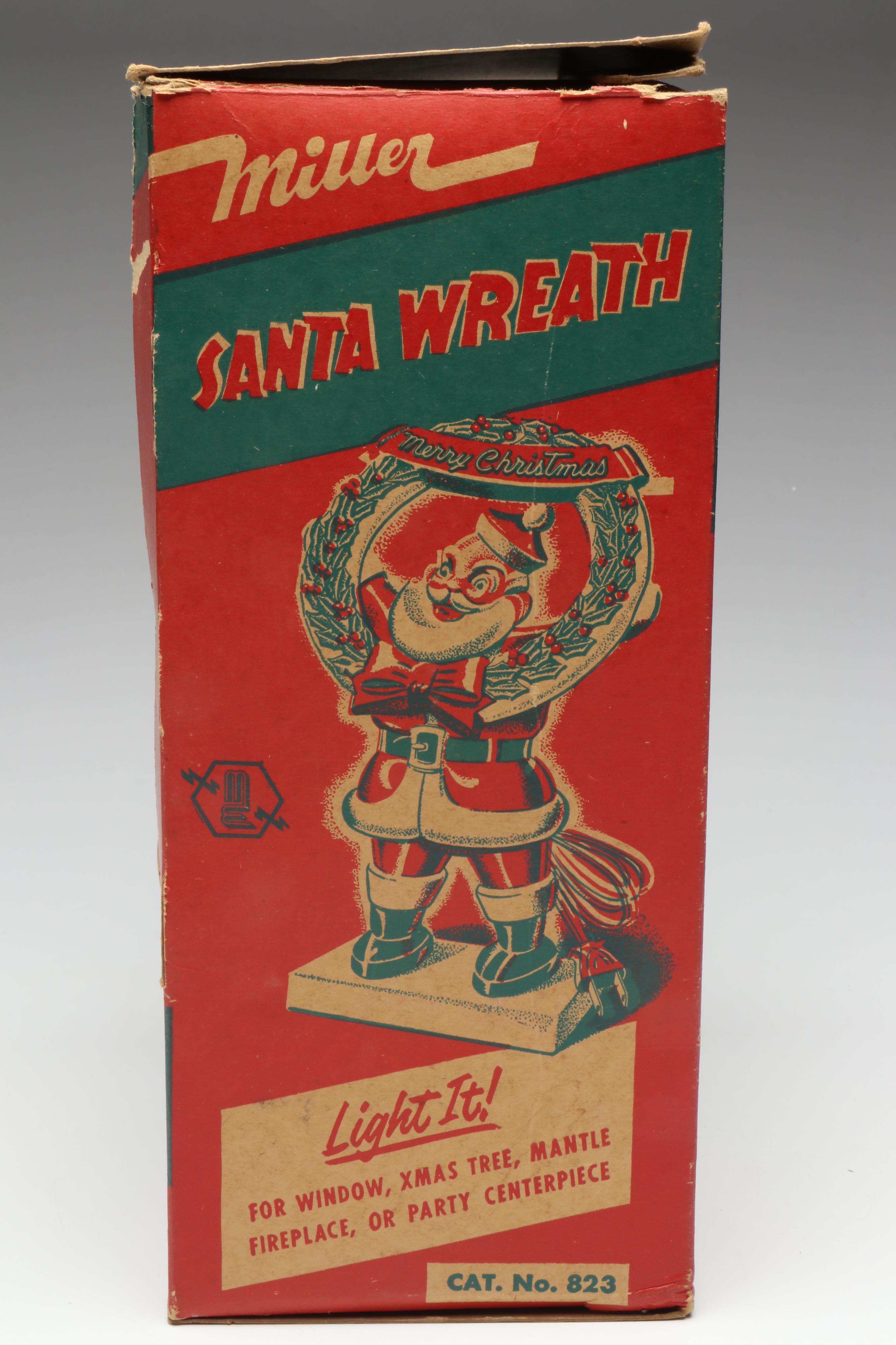 Miller "Santa Wreath" Illuminating Figurine