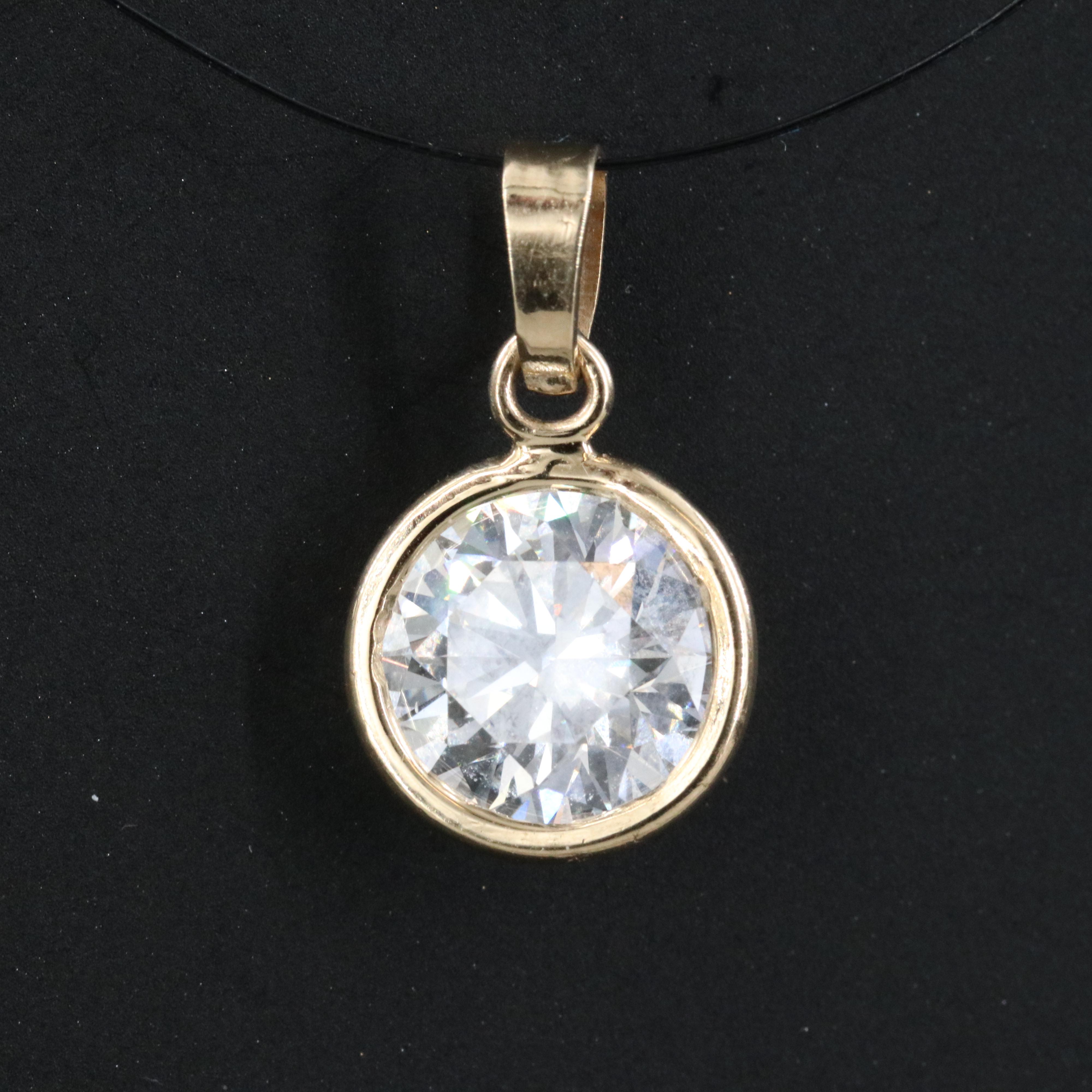 14K 2.03 CT Lab Grown Diamond Solitaire Pendant with IGI Report