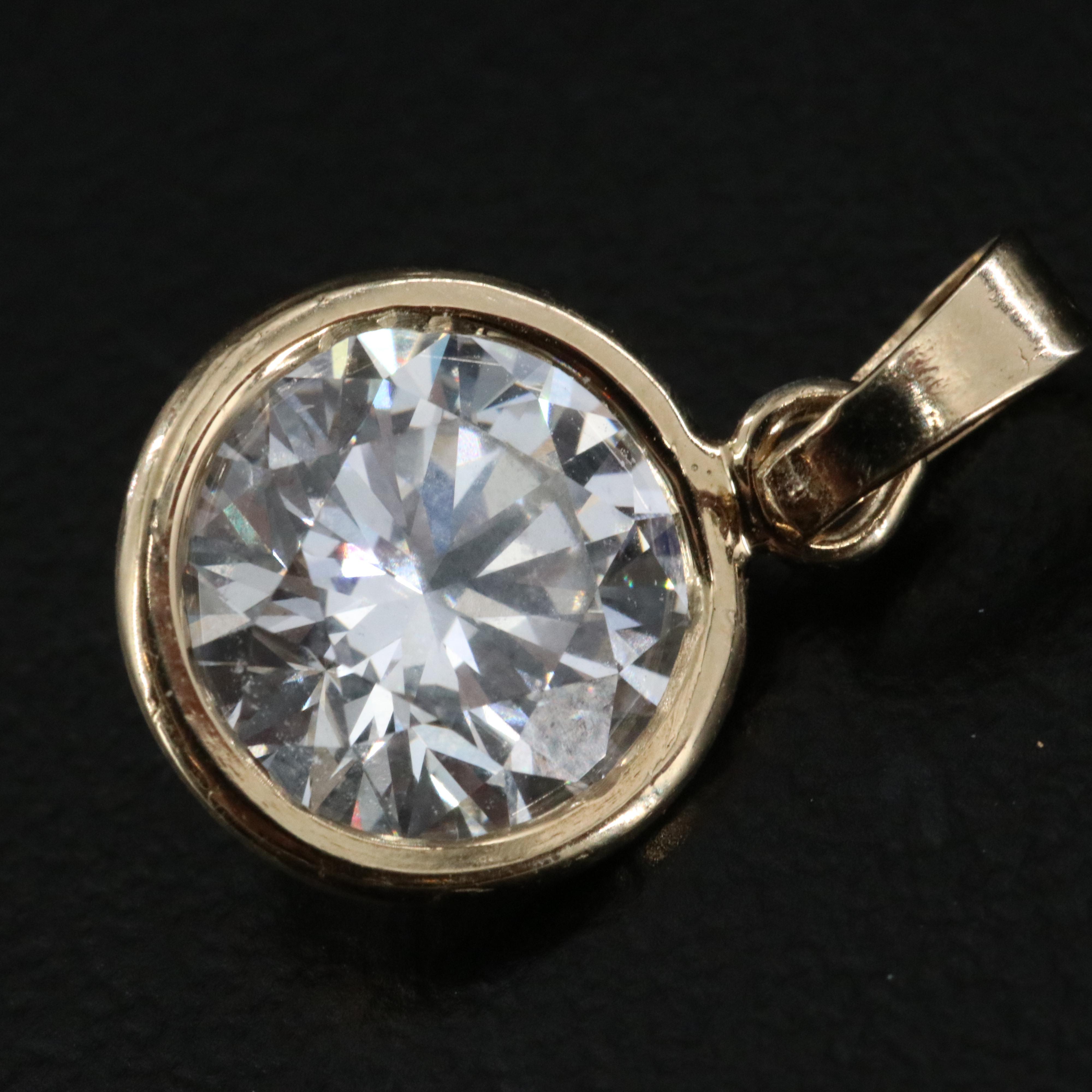 14K 2.03 CT Lab Grown Diamond Solitaire Pendant with IGI Report