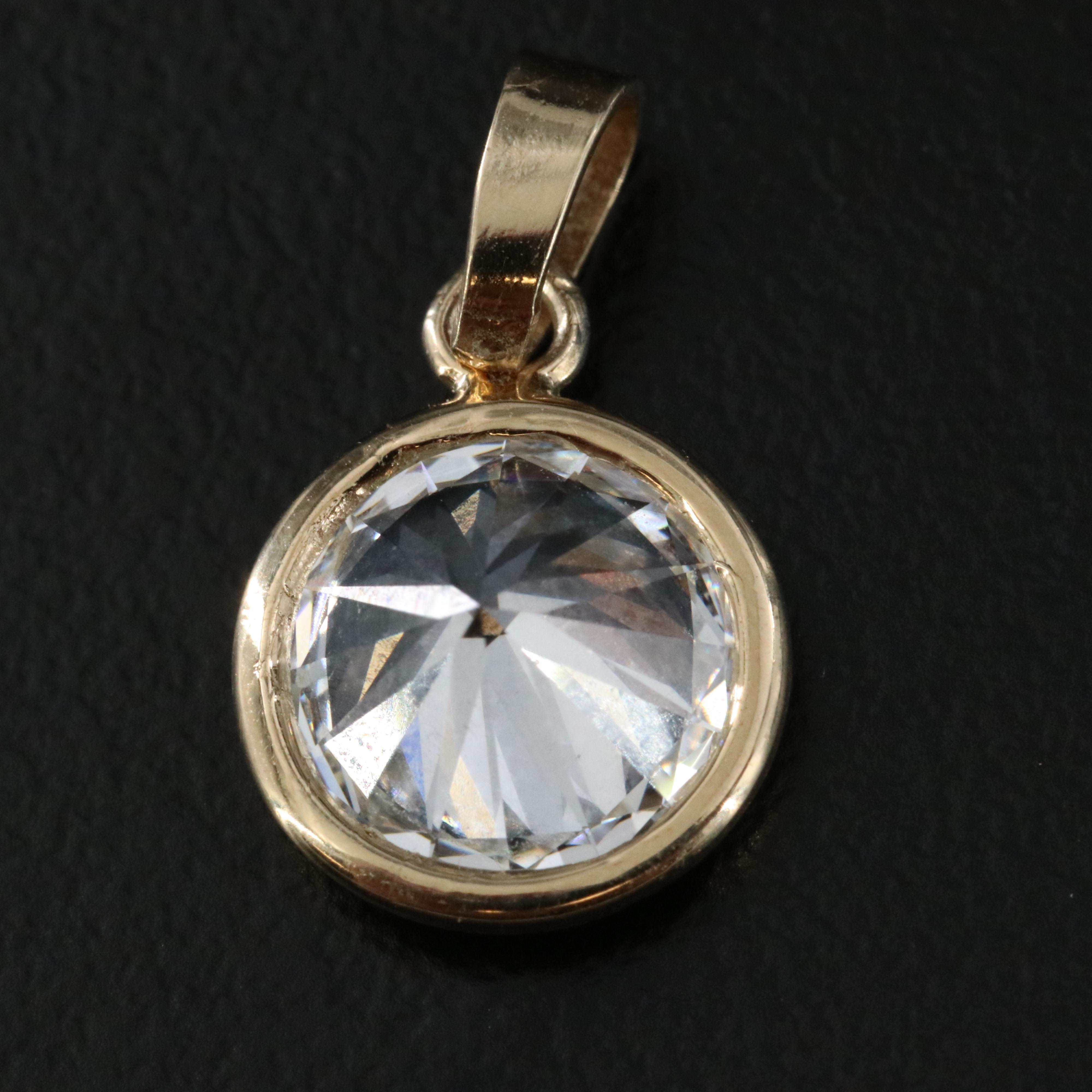 14K 2.03 CT Lab Grown Diamond Solitaire Pendant with IGI Report