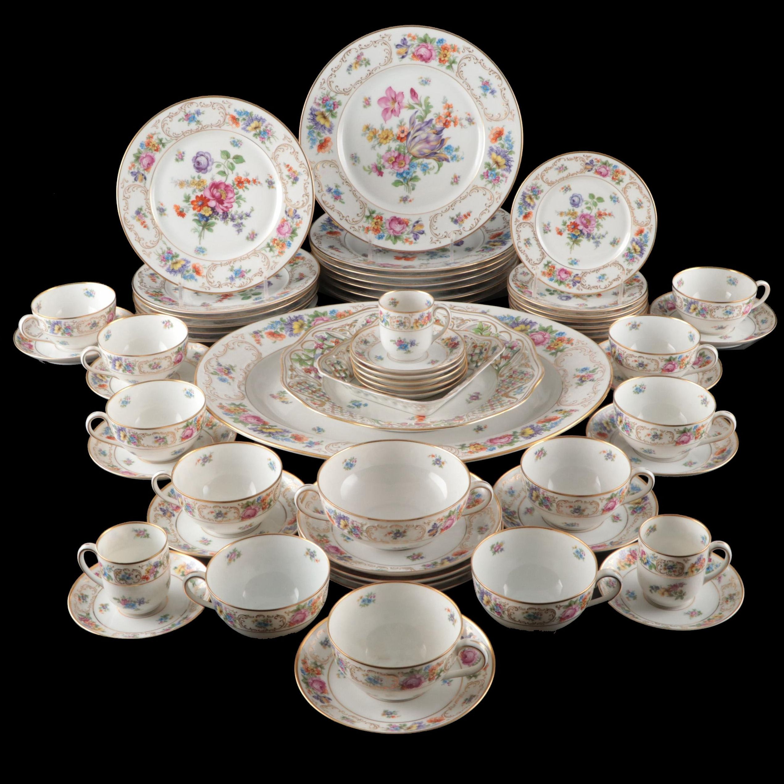 Tirschenreuth "Dresden" Porcelain Dinnerware with Schumann Tray