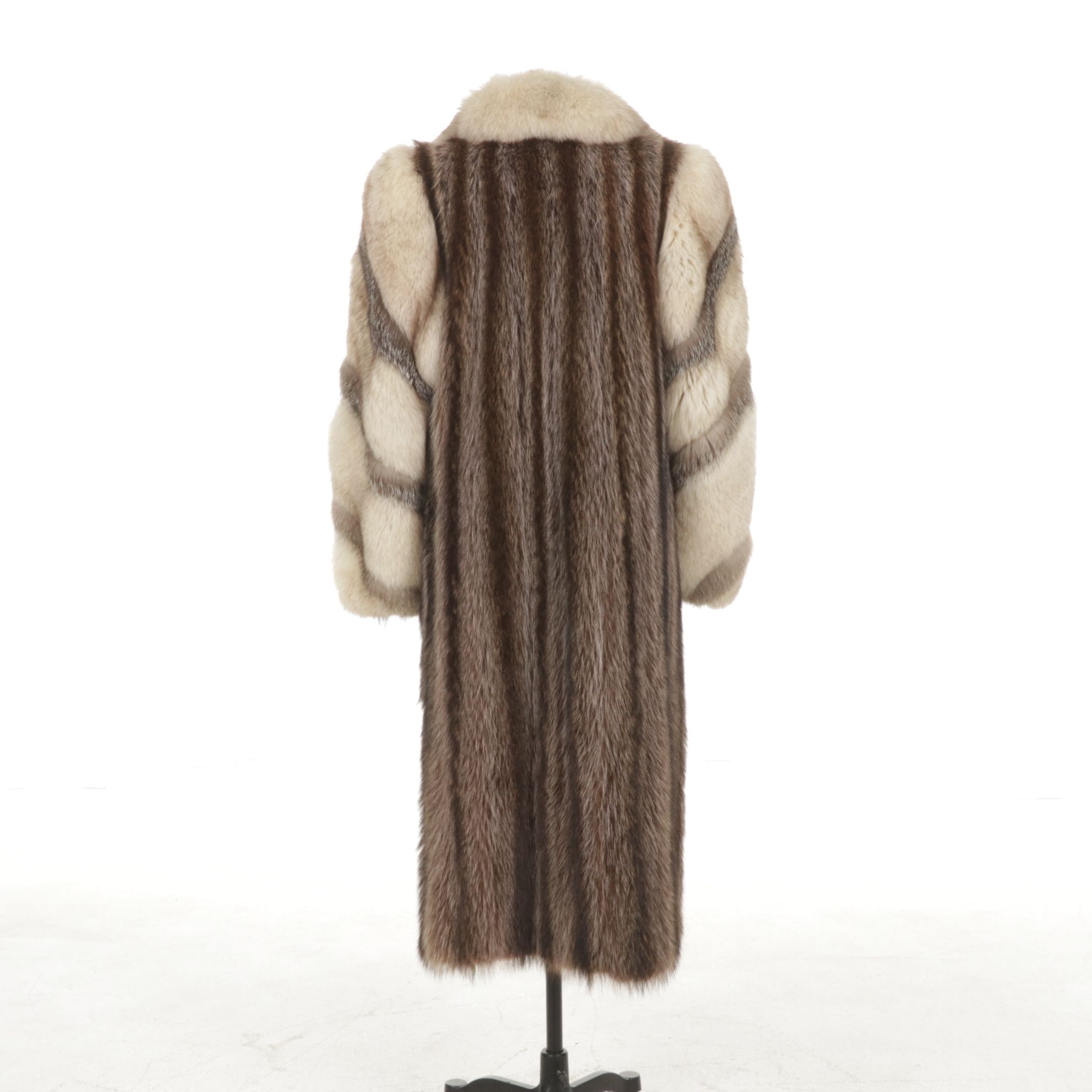 Canadian Raccoon Fur and Fox Fur Long Coat