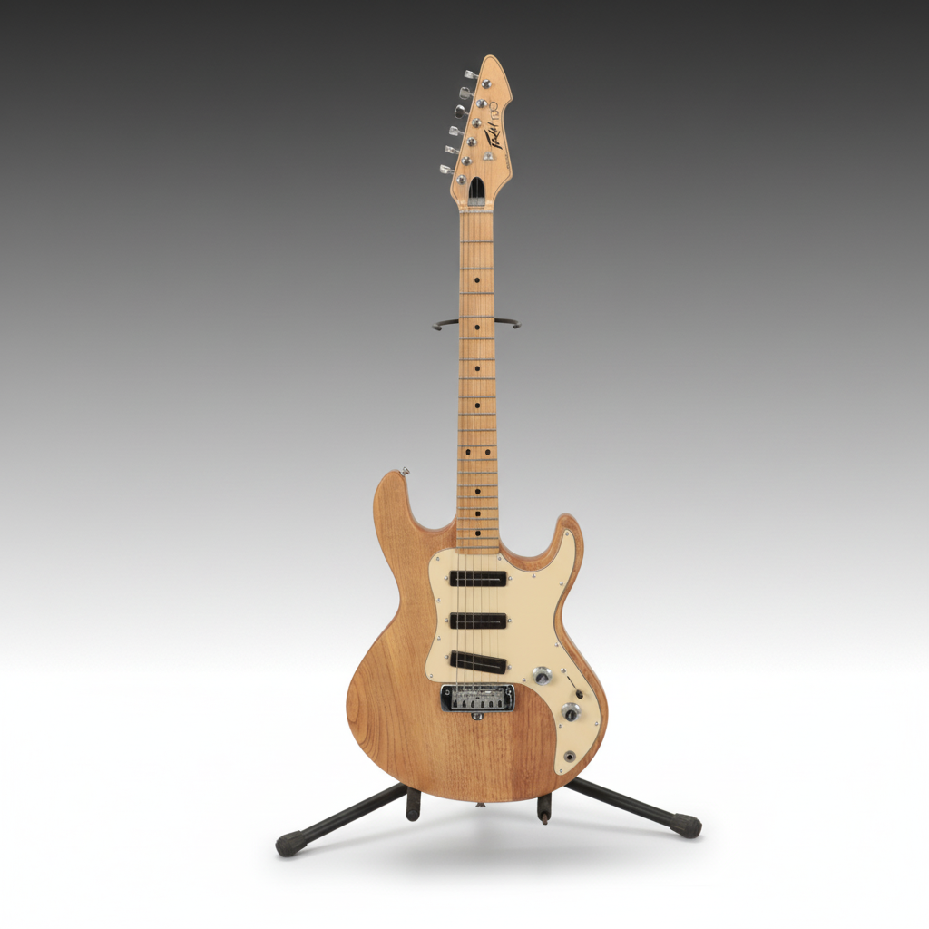 Peavey T-30 Natural Oak Solid Body Electric Guitar, Hardside Case, Late 20th C