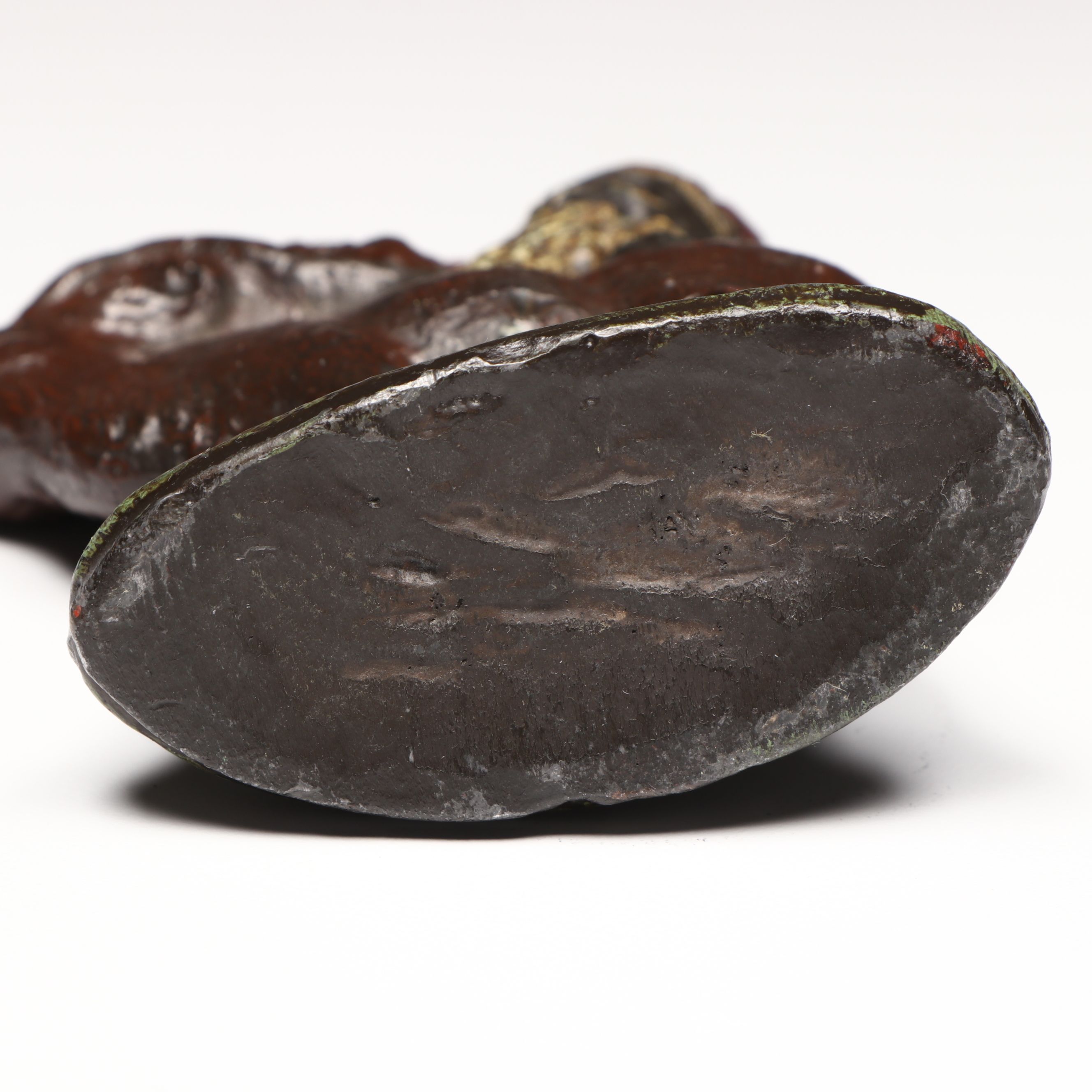 Polychrome Iron Santa Claus and Reindeer Doorstop