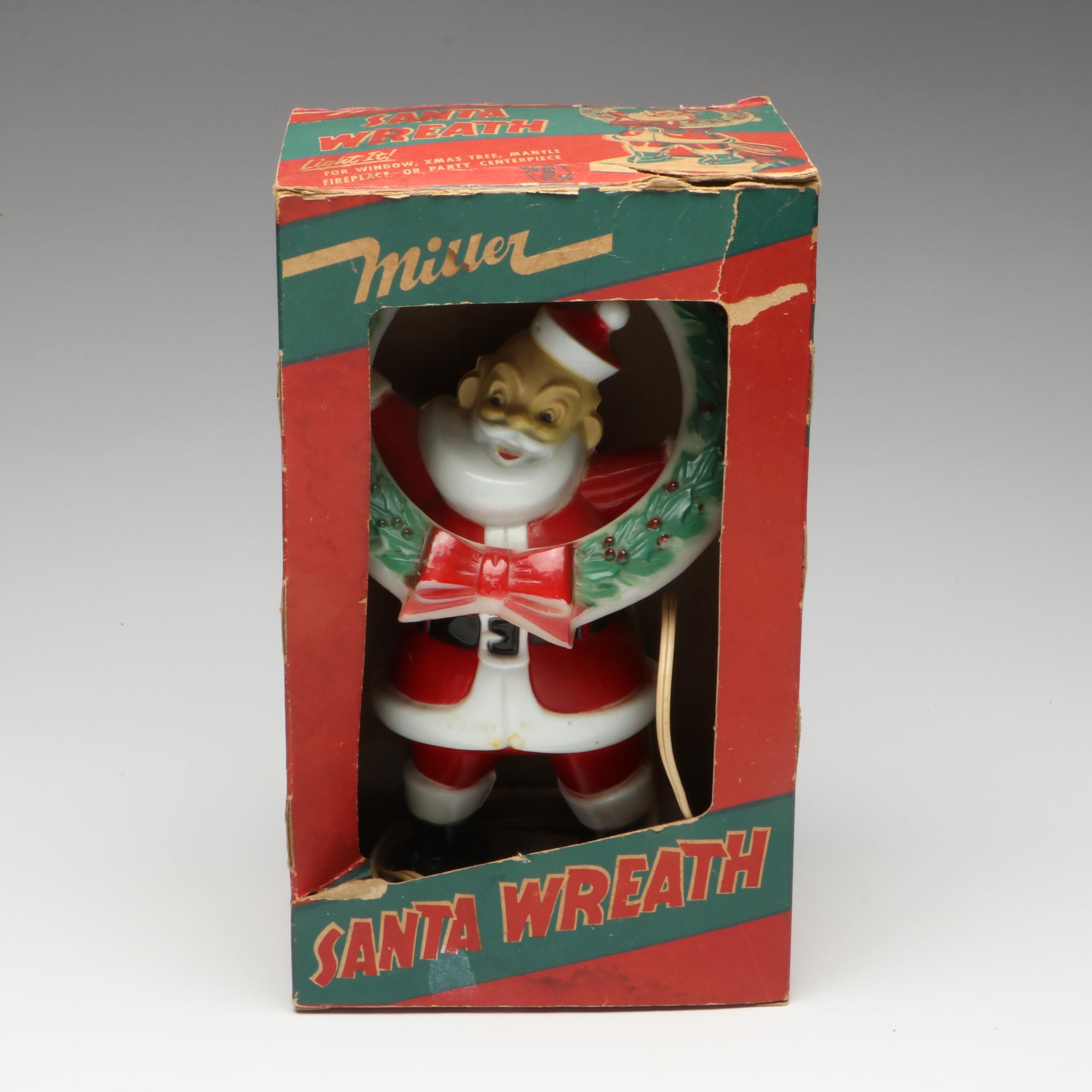 Miller "Santa Wreath" Illuminating Figurine