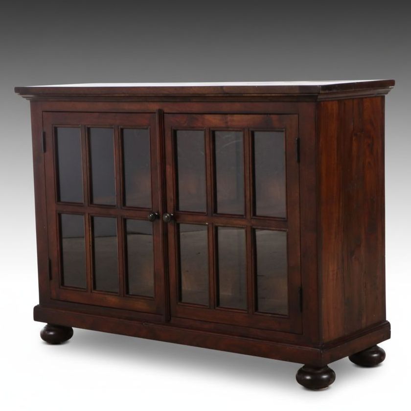 Arhaus Craftsman Style Walnut Finish Media Cabinet