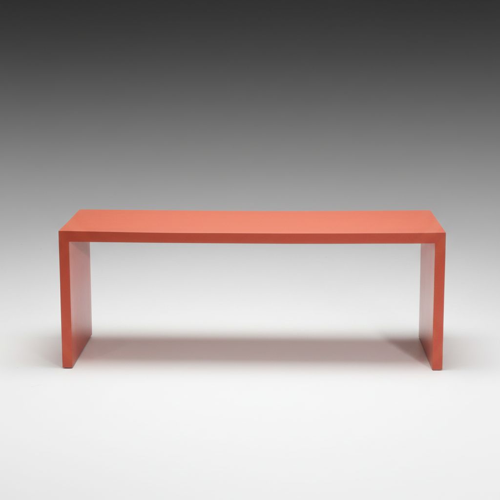 Modernist Orange Laminate Bench, Mid to Late 20th Century