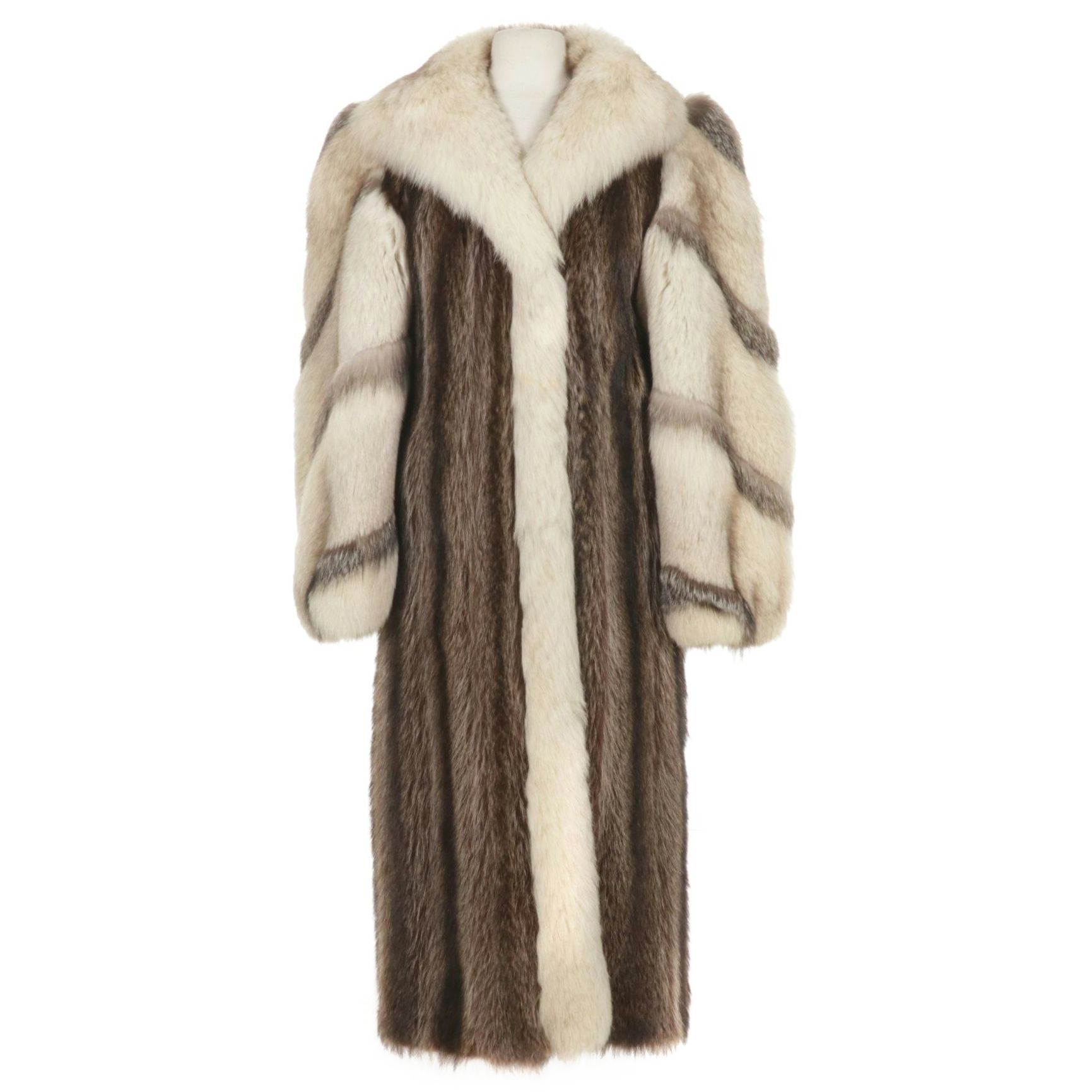 Canadian Raccoon Fur and Fox Fur Long Coat