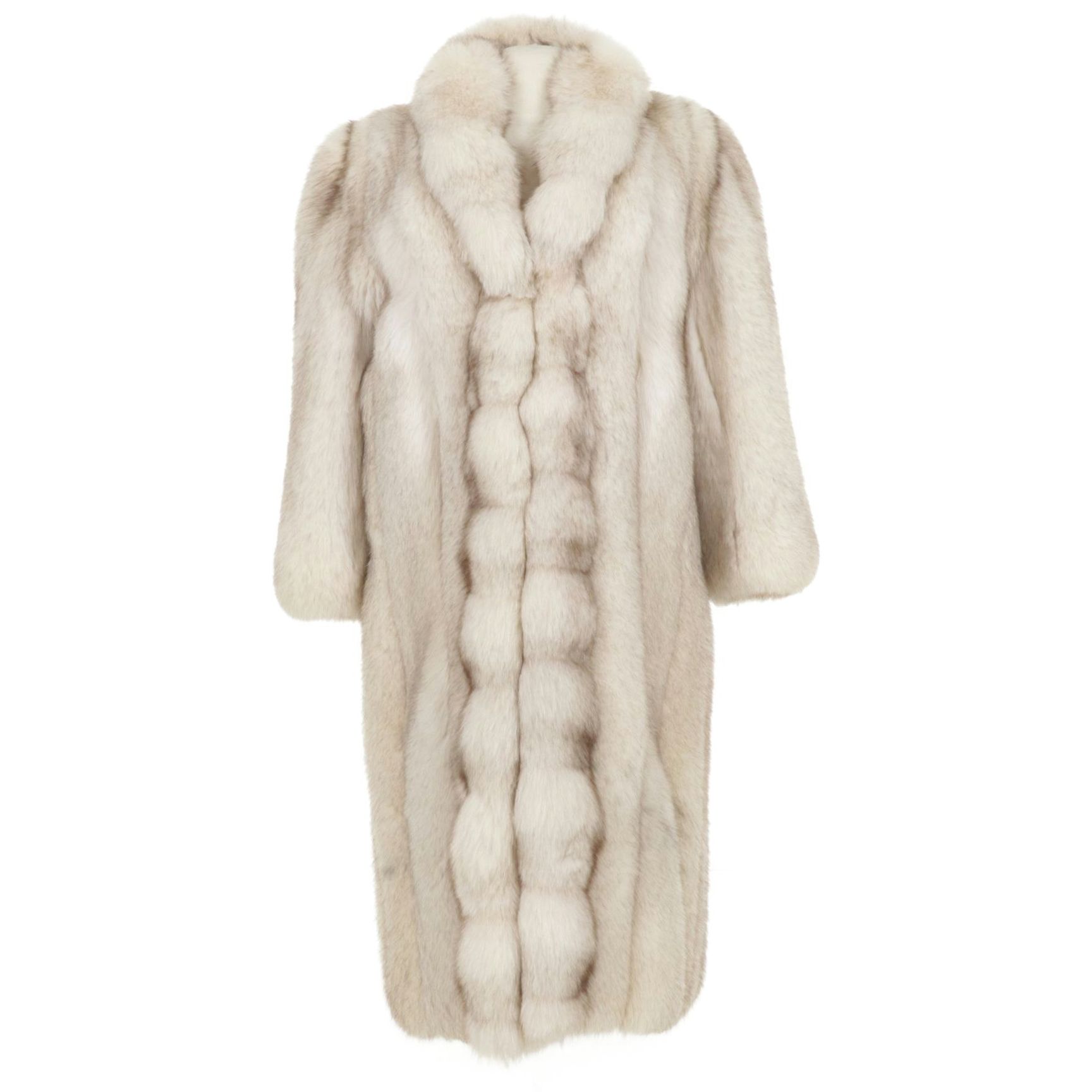 Full Skin Blue Fox Fur Long Coat