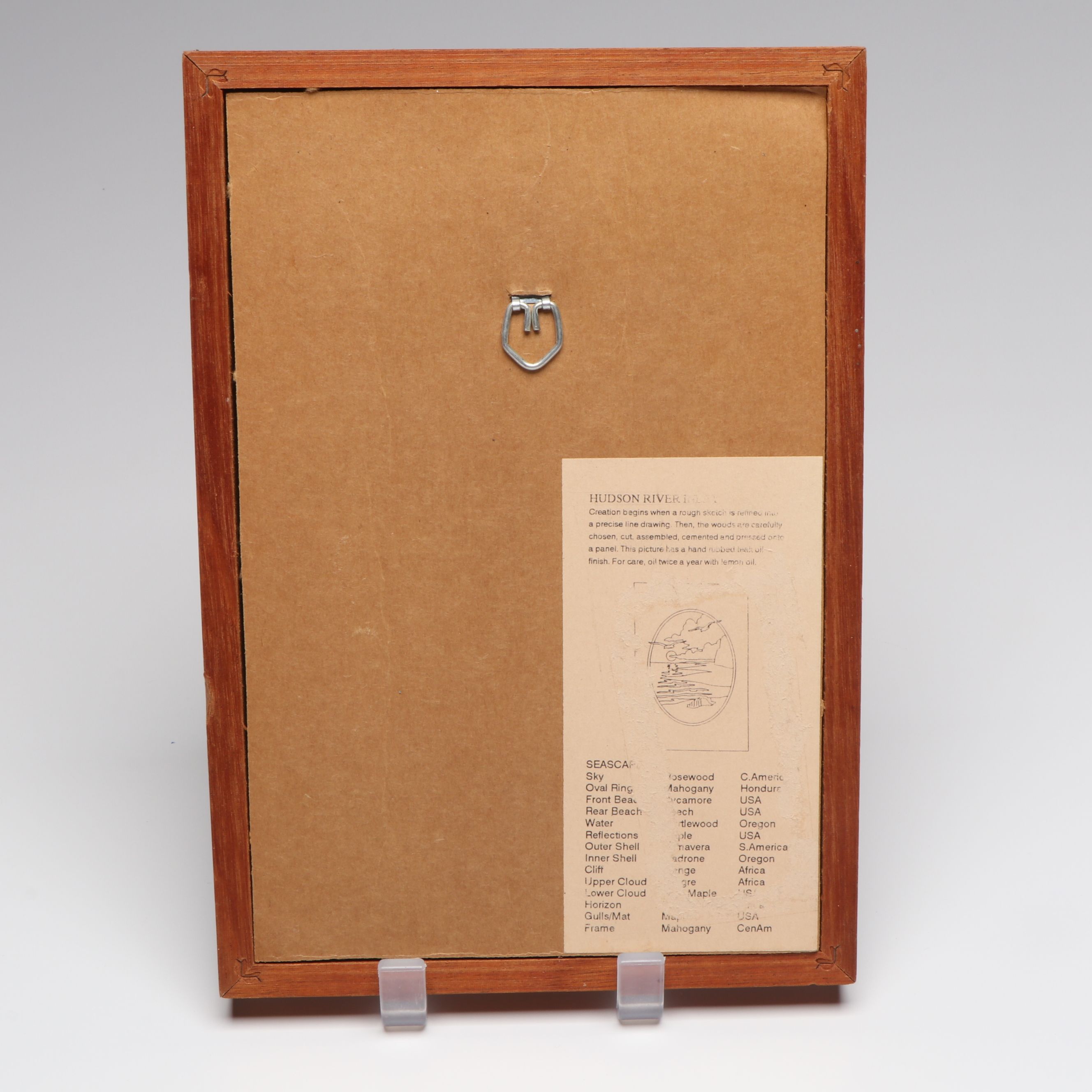 Nelson "Hudson River" and "Sailboat in Seascape" Marquetry Inlay Plaques