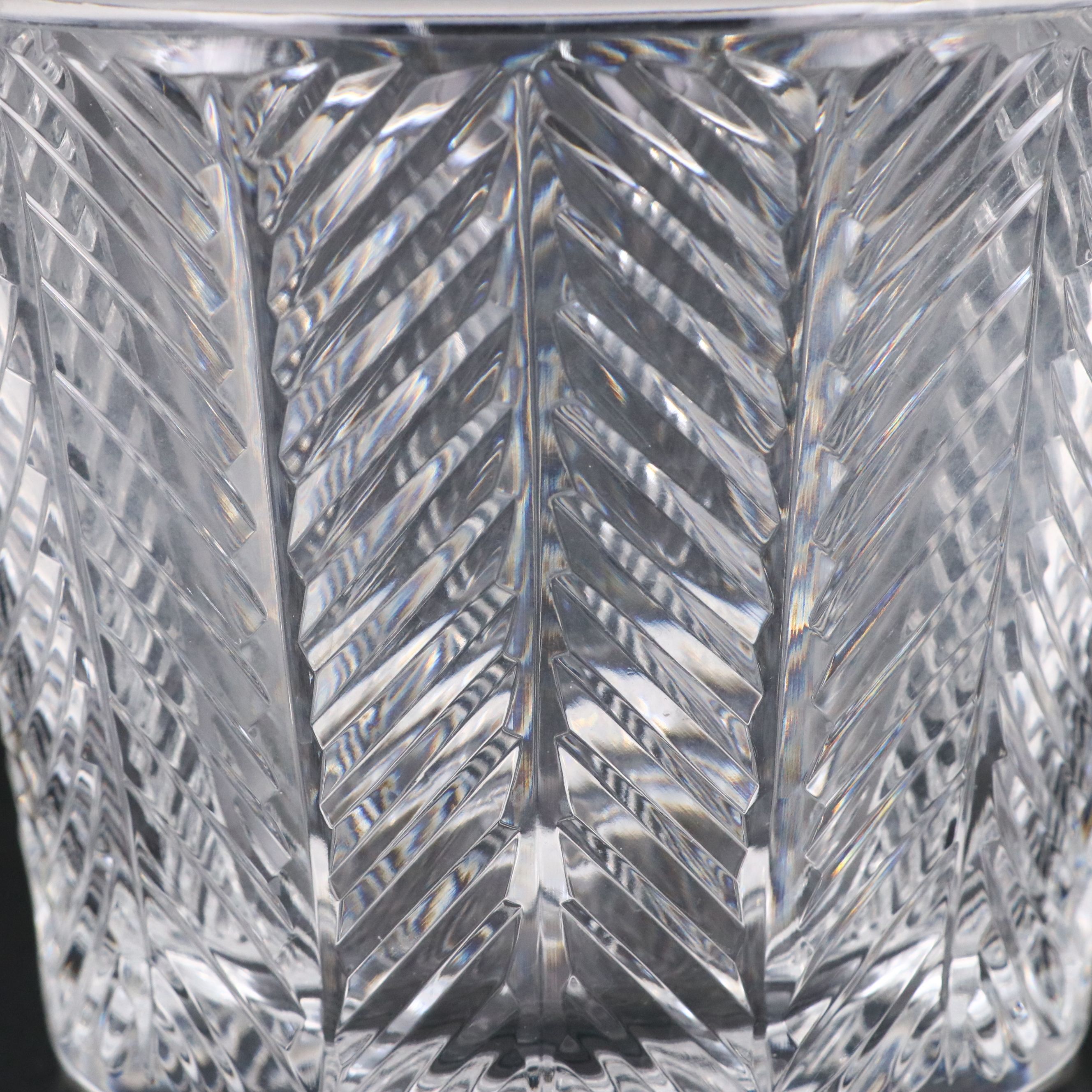 Ralph Lauren "Herringbone" Crystal Ice Bucket, Late 20th Century