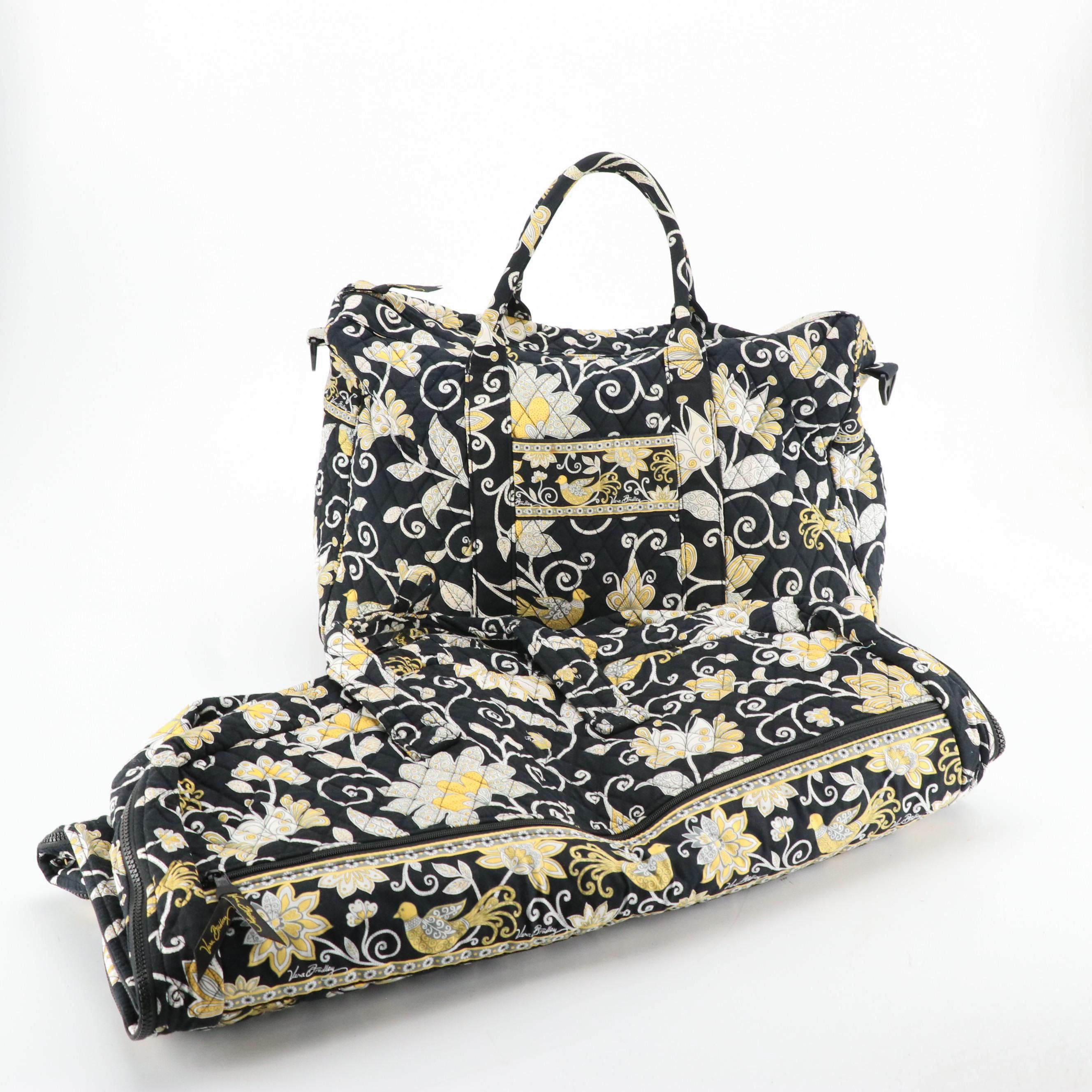 Vera Bradley Yellow Bird Printed Garment Bag and Duffle Bag