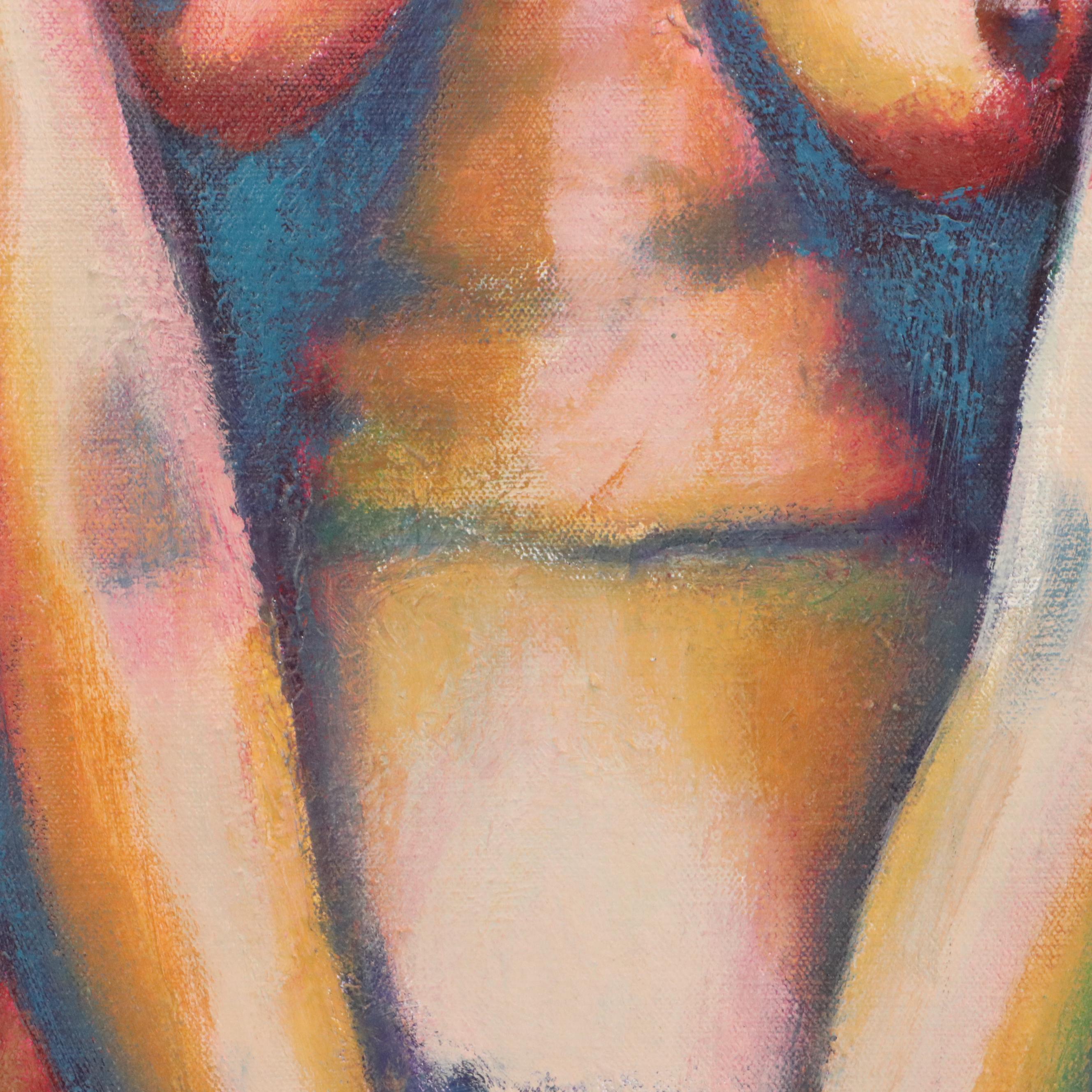 Howard Storm Acrylic Painting of Seated Female Nude, Late 20th Century