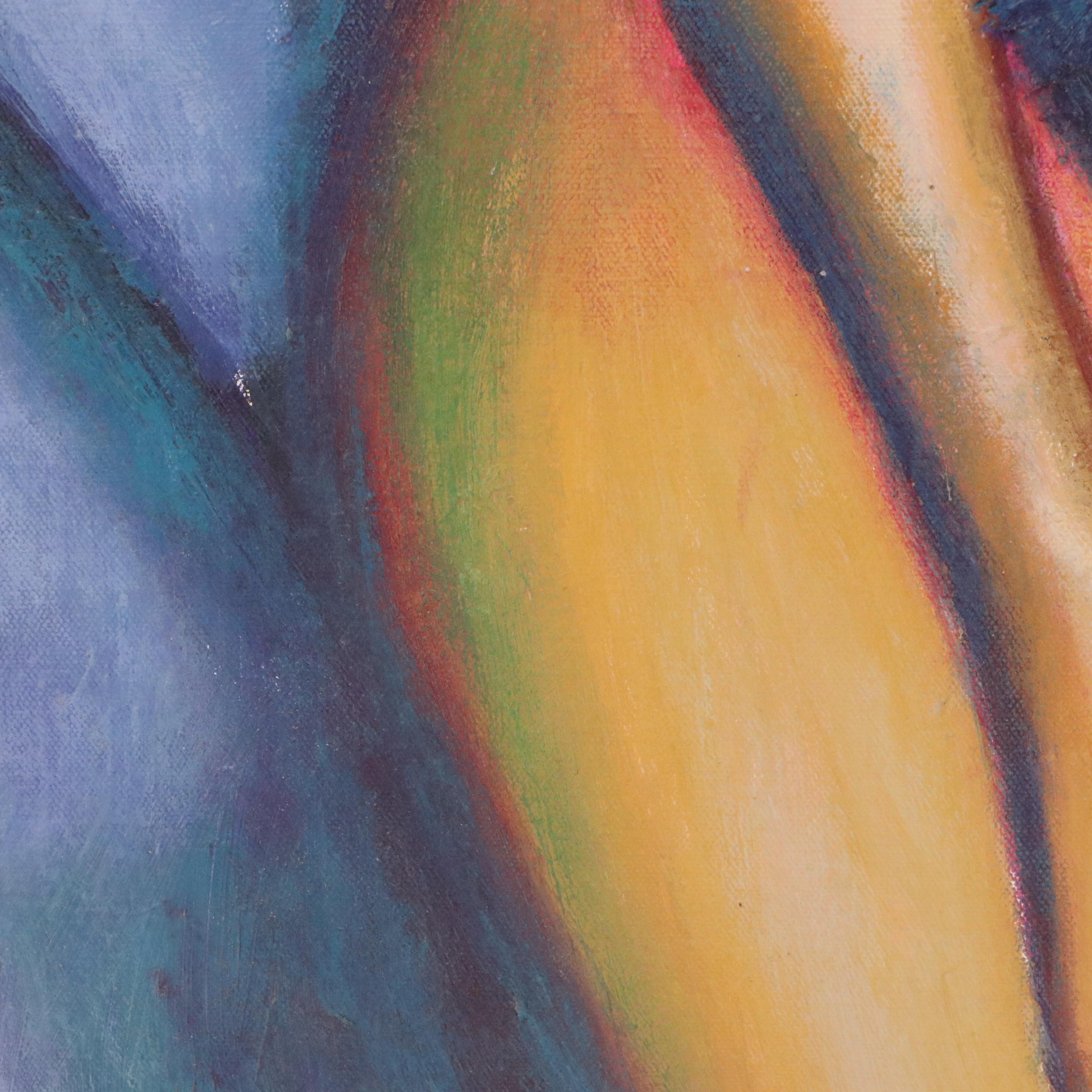 Howard Storm Acrylic Painting of Seated Female Nude, Late 20th Century