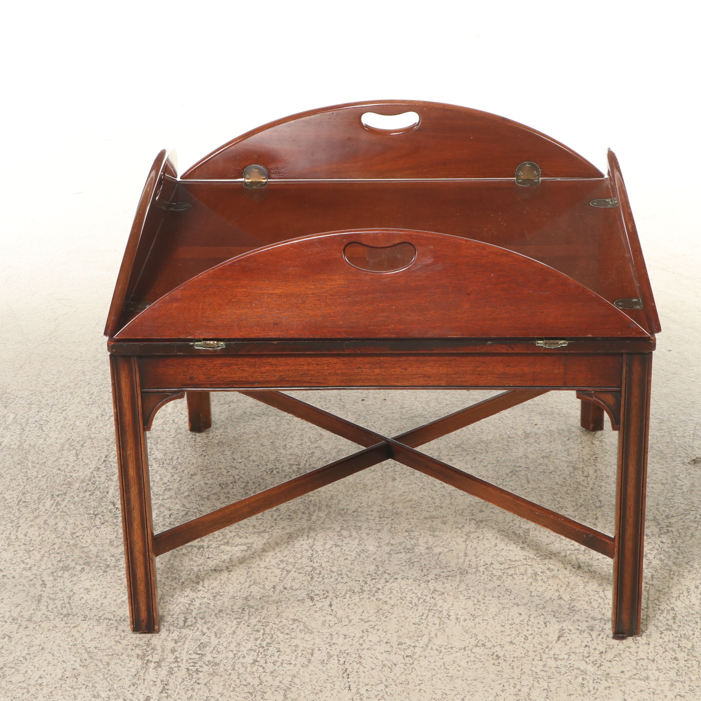 Georgian Style Mahogany Butler's Tray Coffee Table, Mid-20th Century