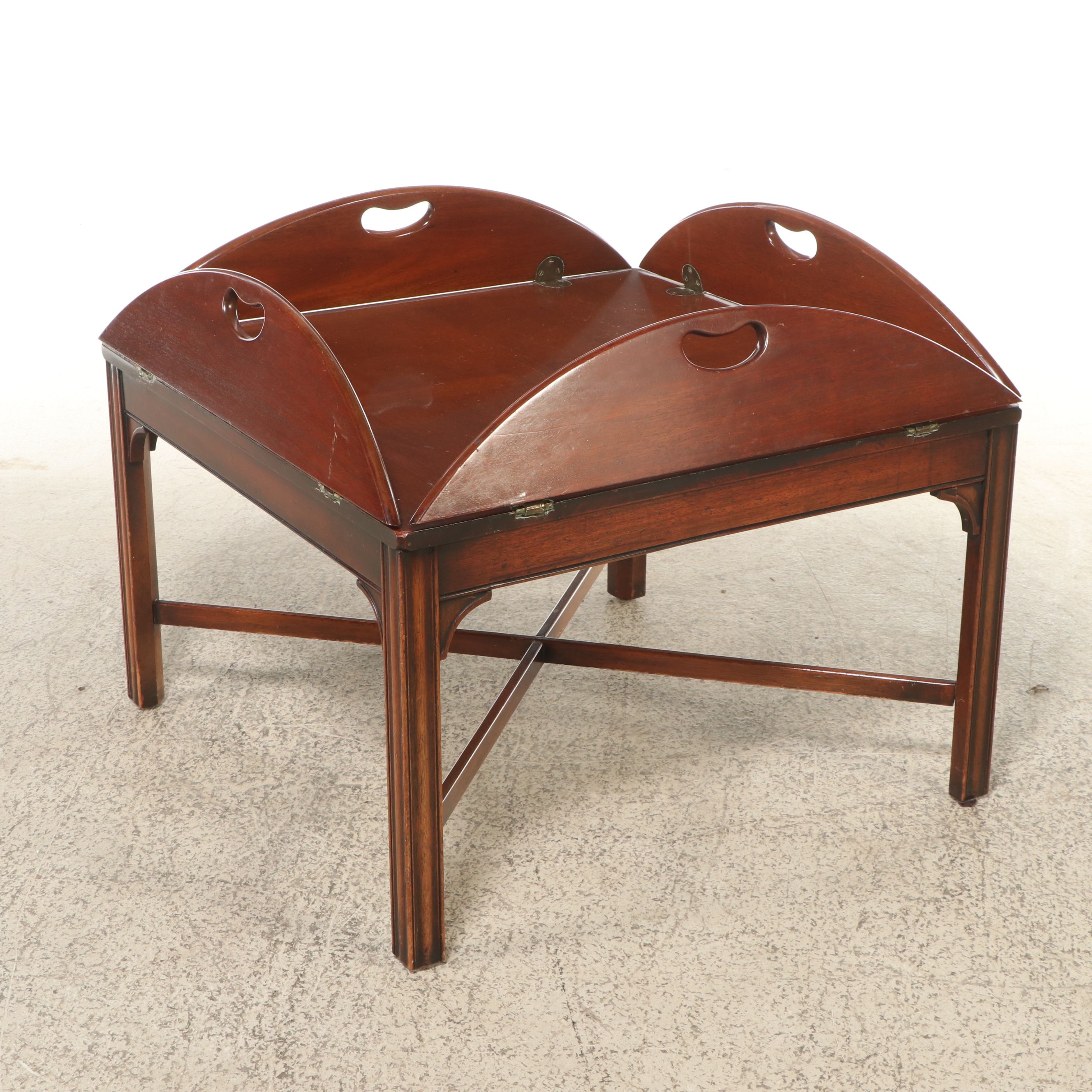 Georgian Style Mahogany Butler's Tray Coffee Table, Mid-20th Century