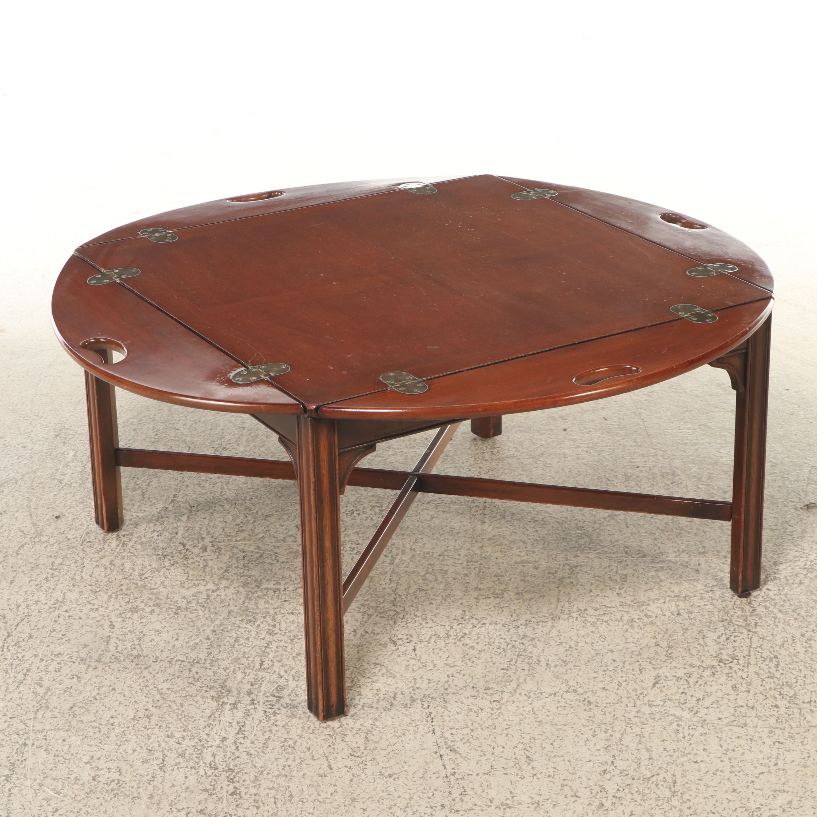 Georgian Style Mahogany Butler's Tray Coffee Table, Mid-20th Century
