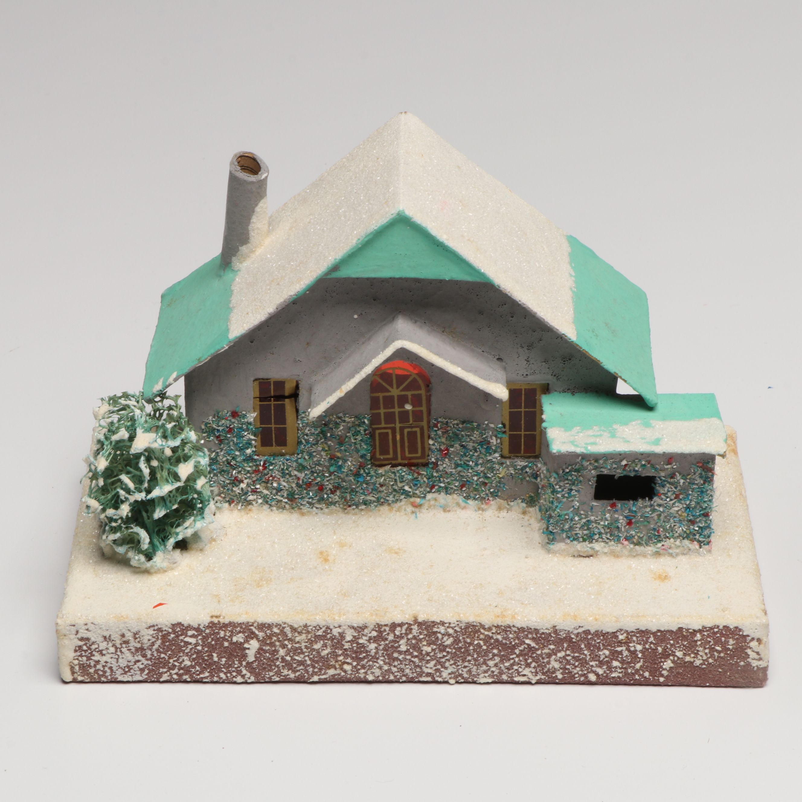 Putz Village with Churches, Houses and Trees, Vintage