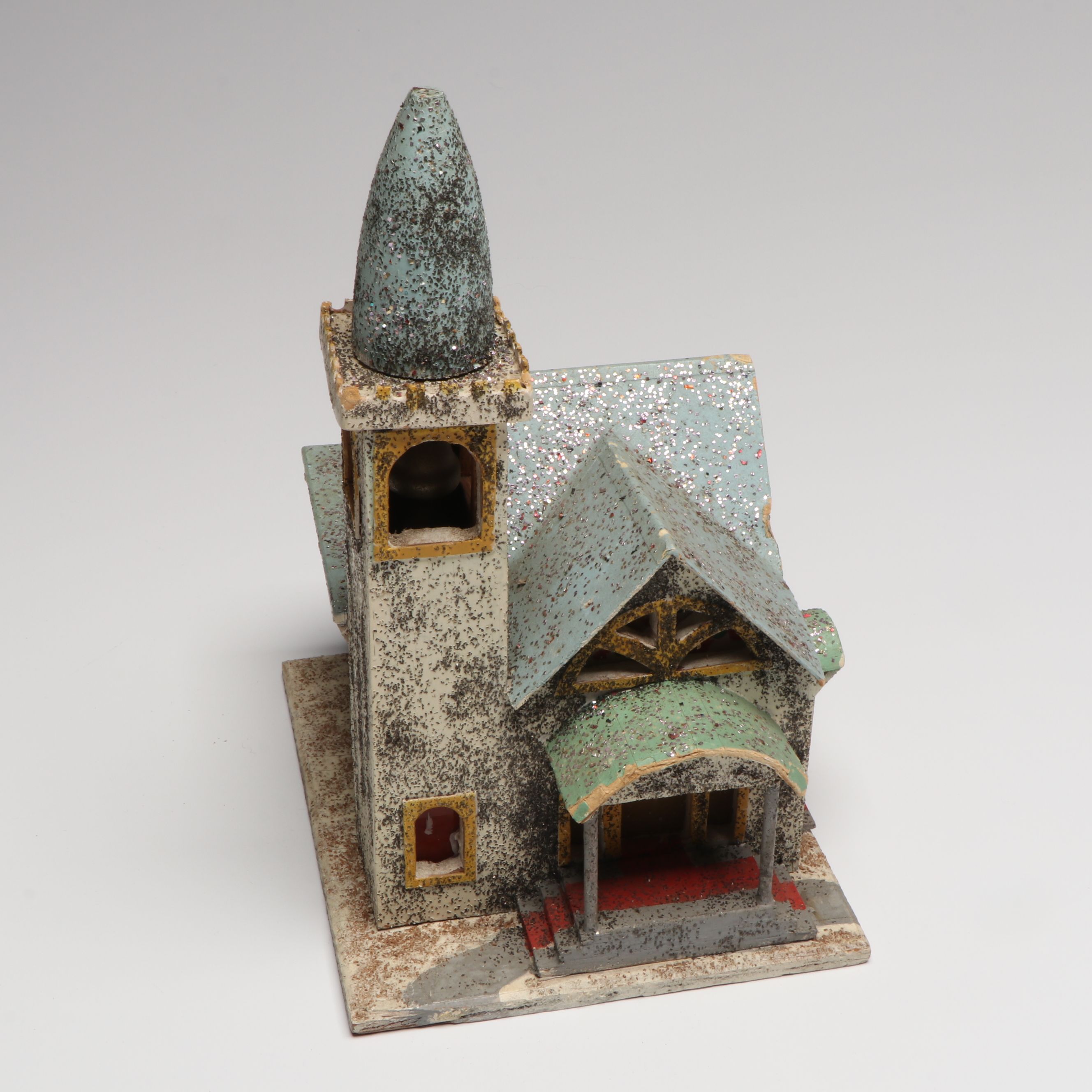 Putz Village with Churches, Houses and Trees, Vintage