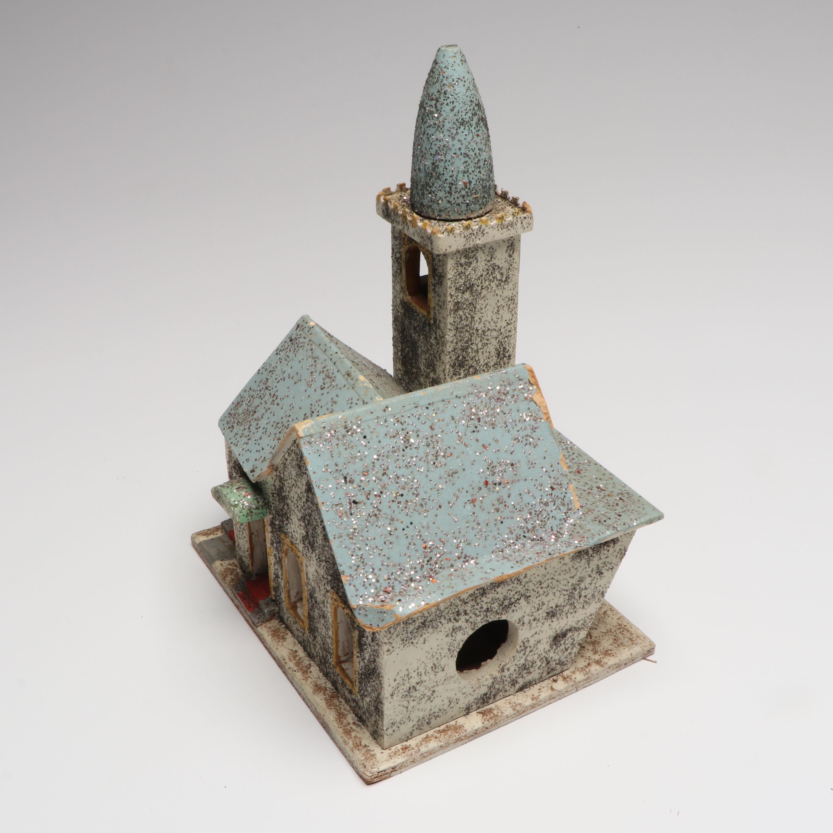 Putz Village with Churches, Houses and Trees, Vintage