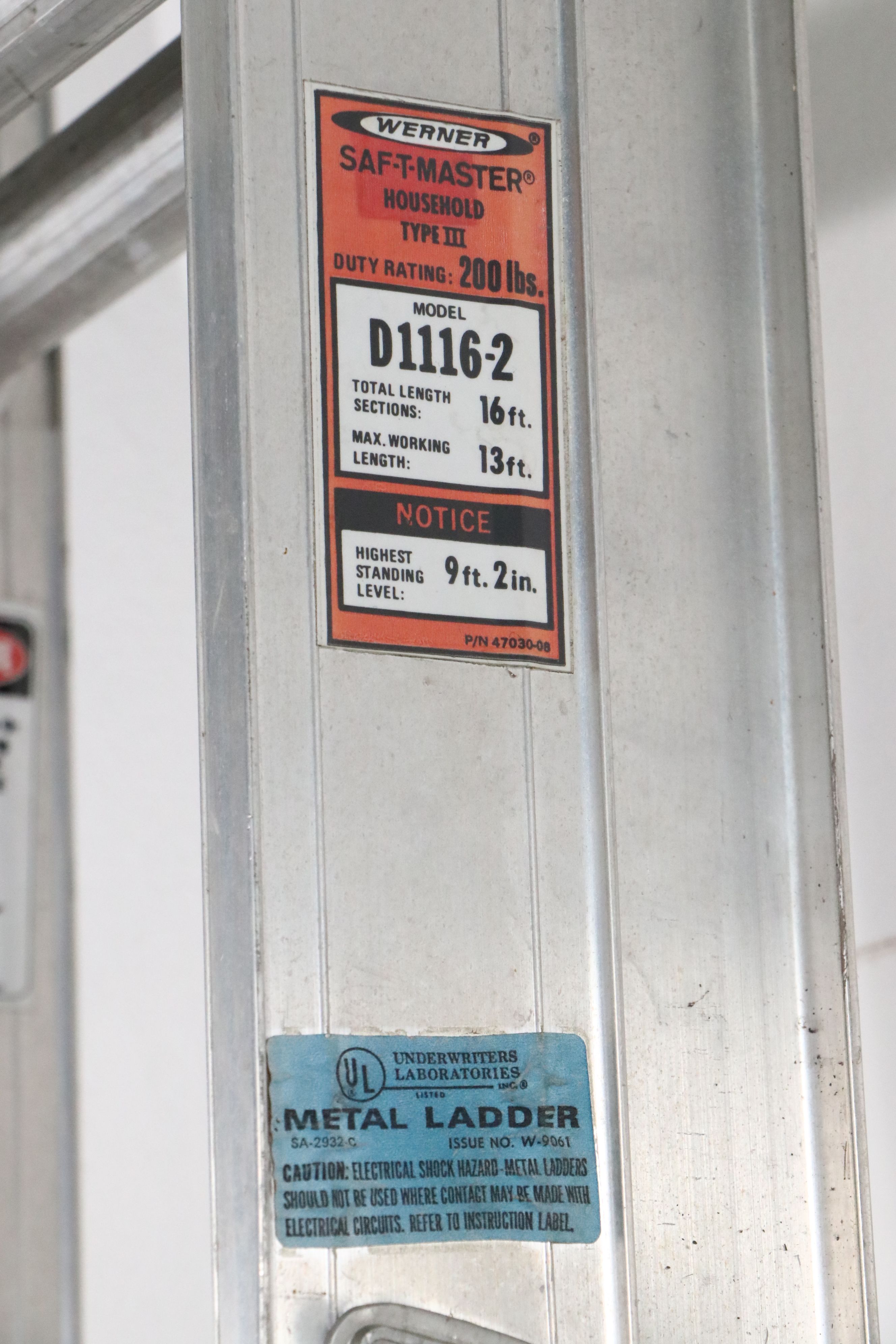 Werner 16' Extension Ladder and Werner 8' Step Ladder