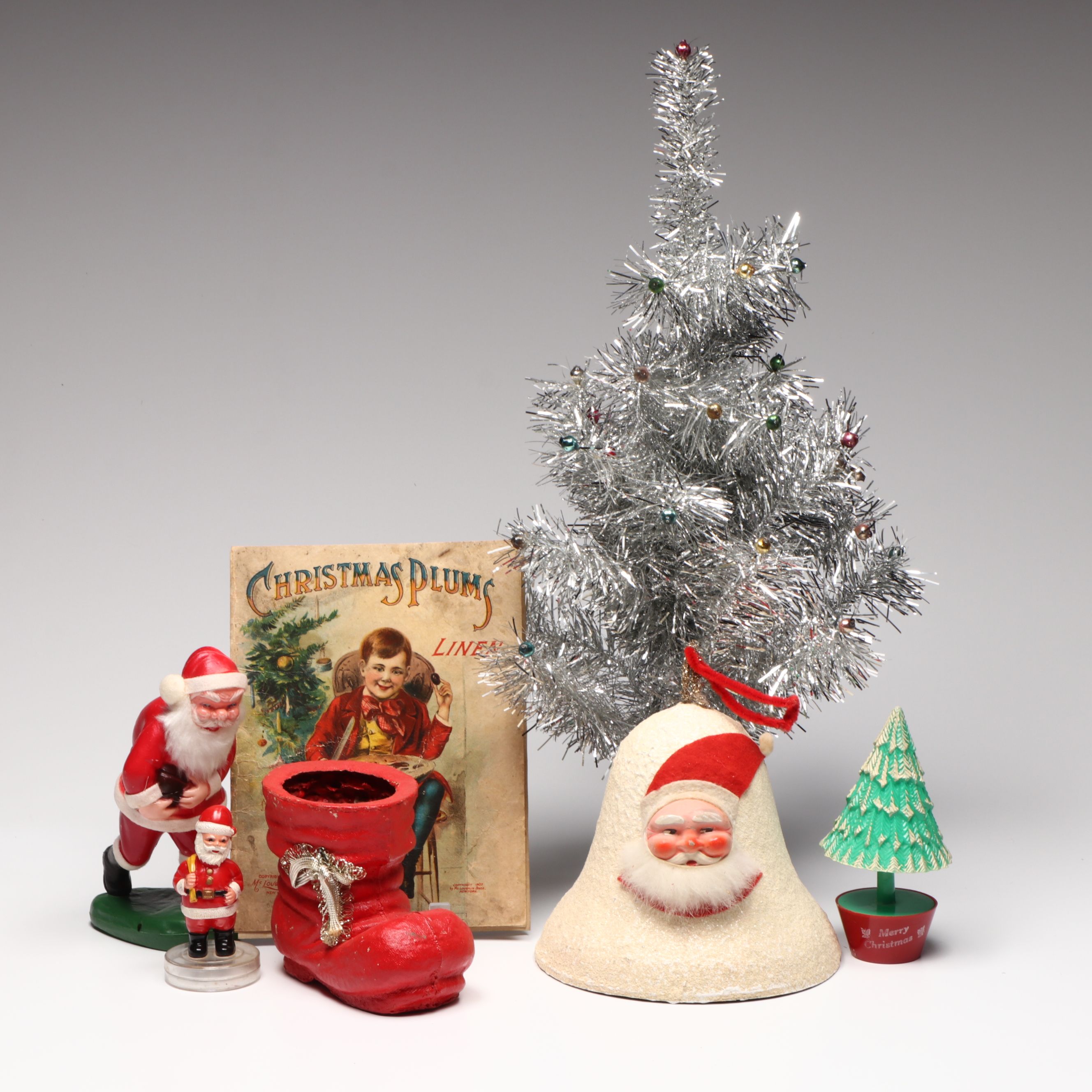 McLoughlin Bros "Christmas Plums" Picture Book and Other Vintage Christmas Décor