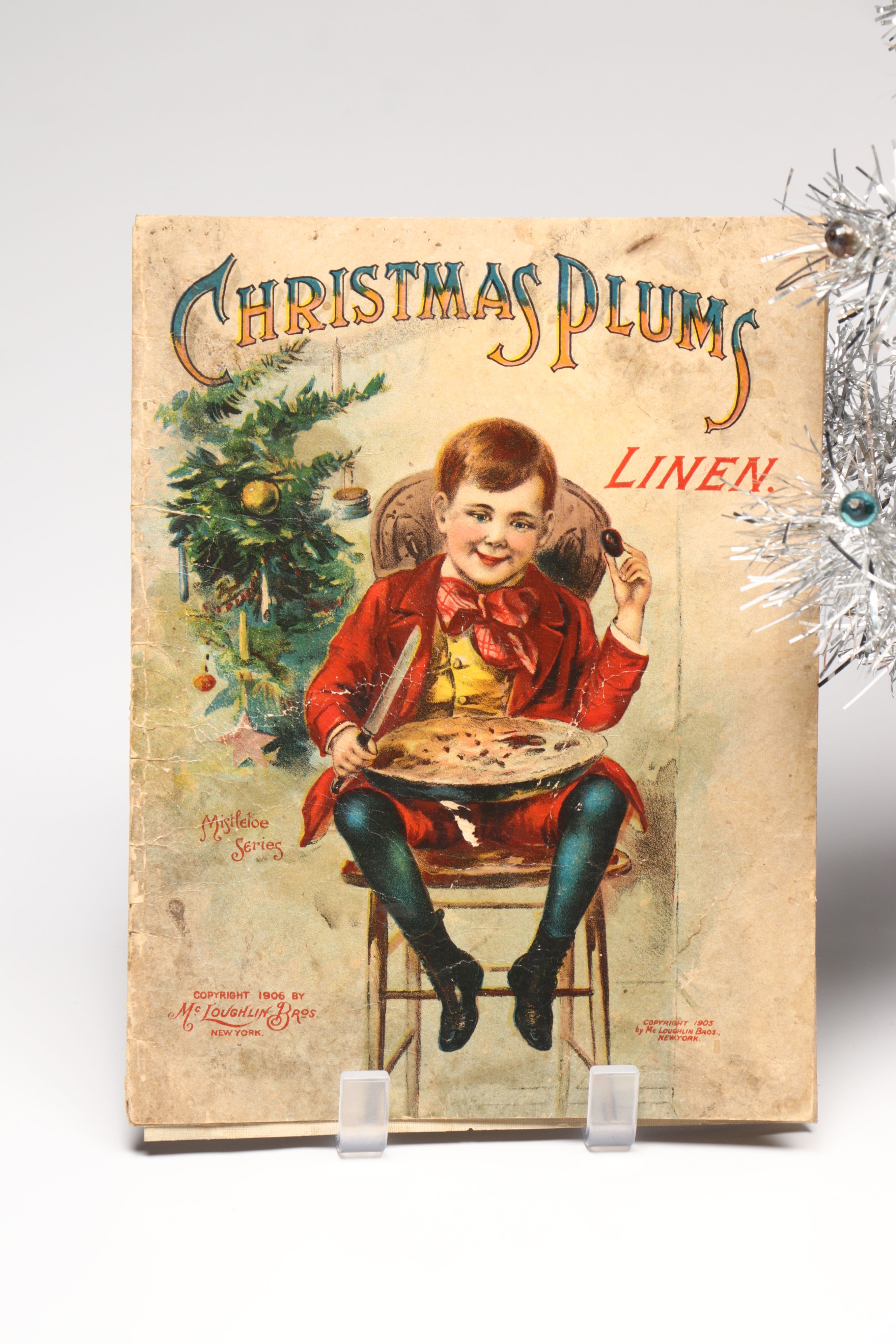 McLoughlin Bros "Christmas Plums" Picture Book and Other Vintage Christmas Décor