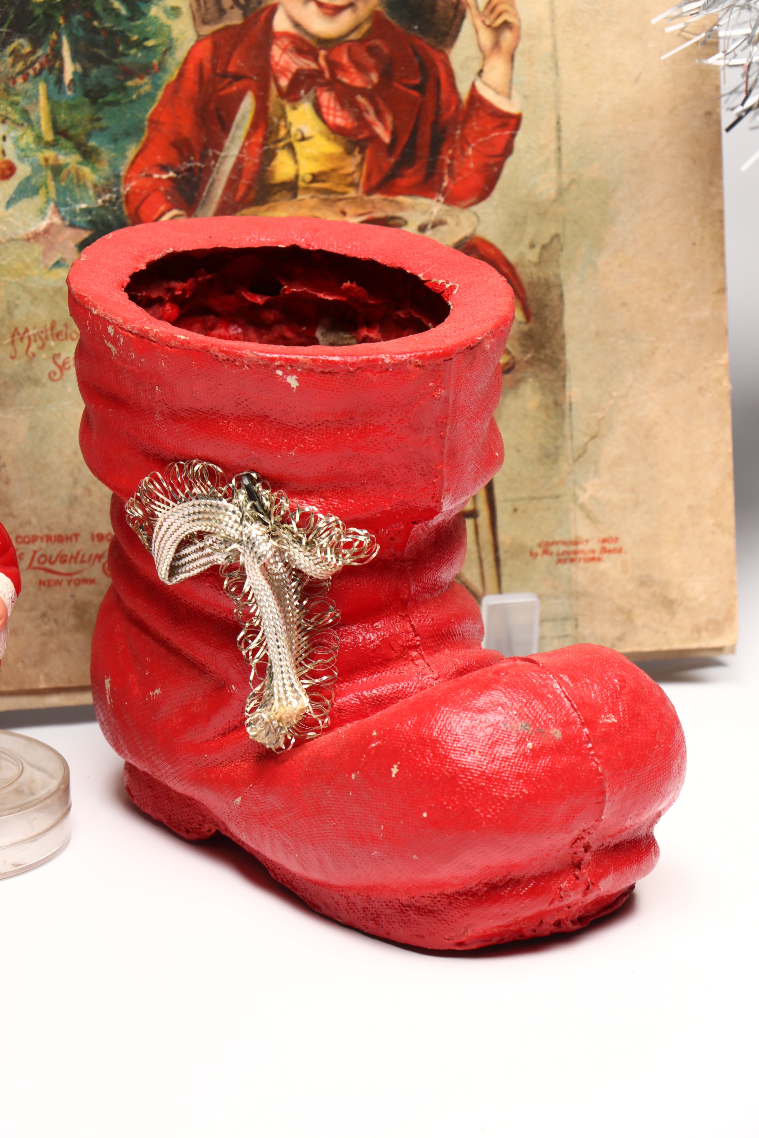 McLoughlin Bros "Christmas Plums" Picture Book and Other Vintage Christmas Décor