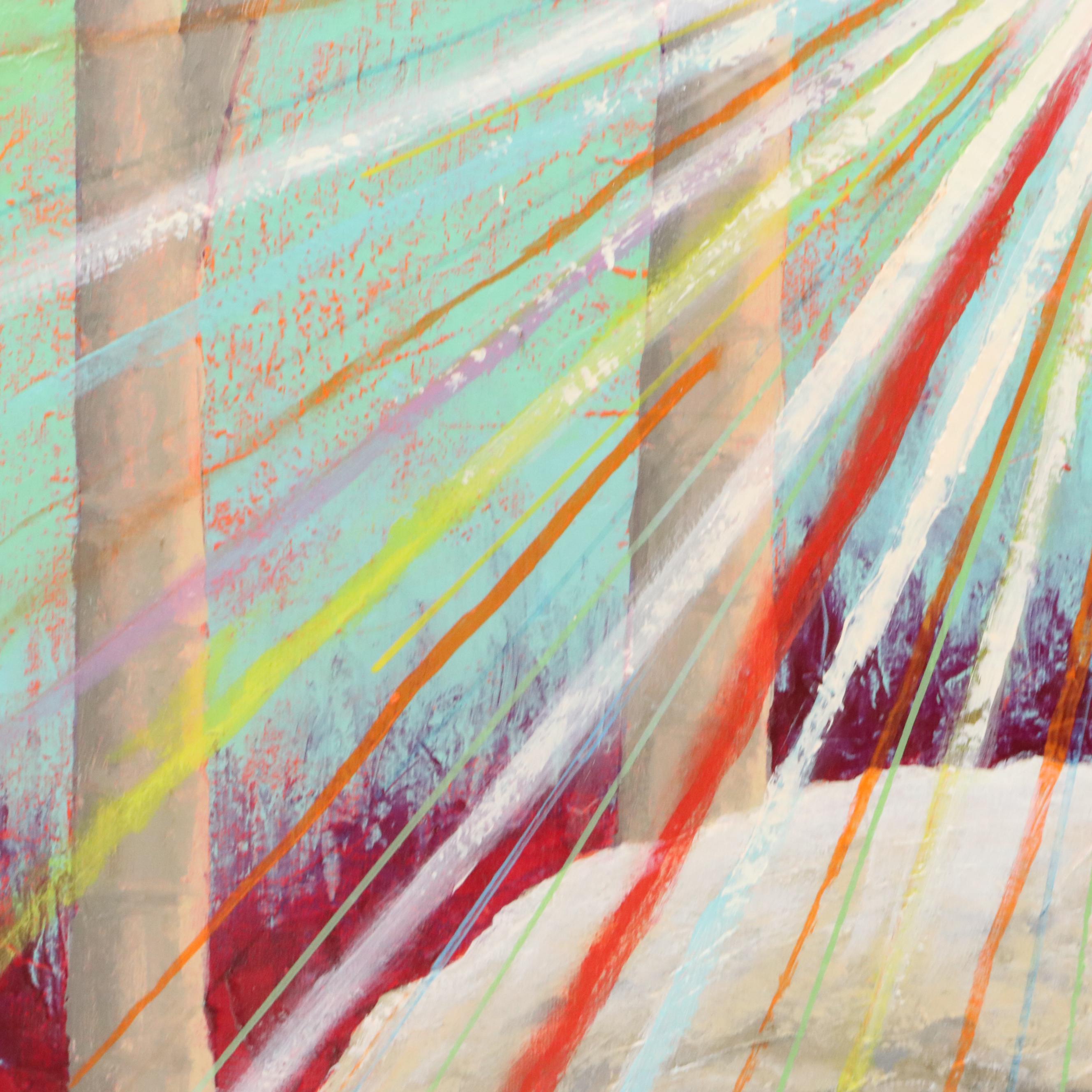 Howard Storm Acrylic Painting of Illuminated Cross, Late 20th Century