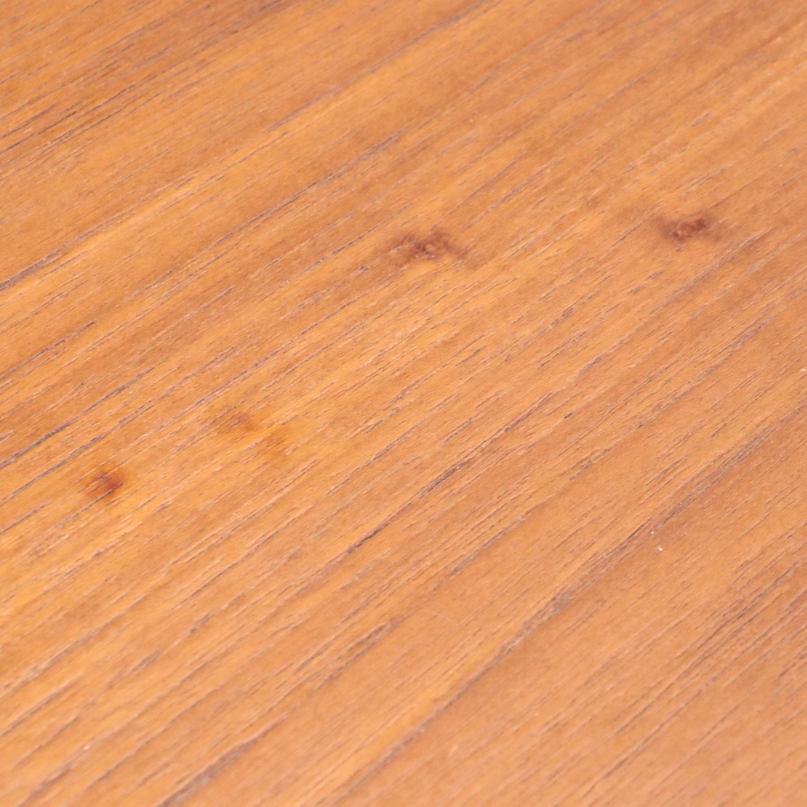 Danecastle ApS Scandinavian Teak and Chrome Bedside Tray Table on Casters