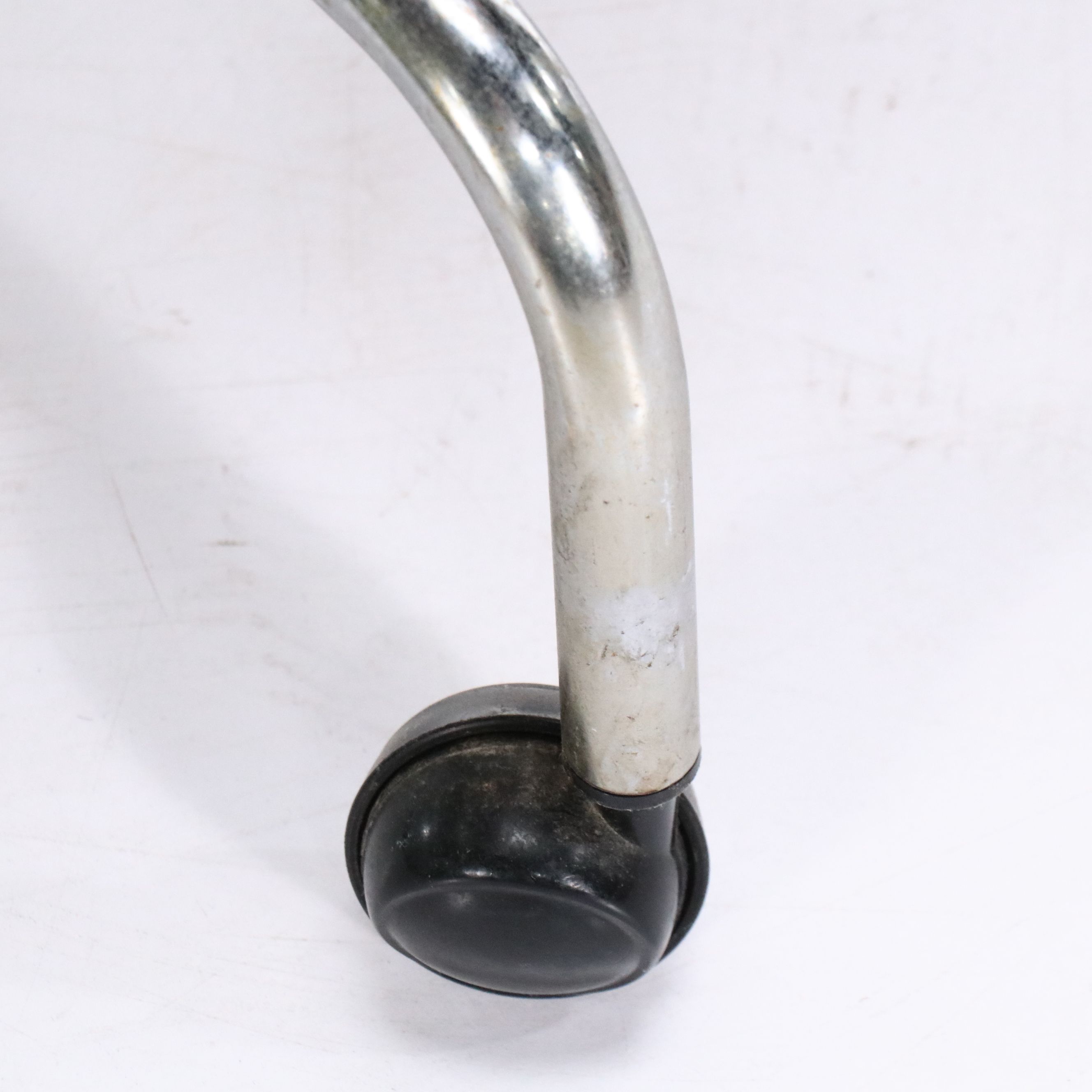 Danecastle ApS Scandinavian Teak and Chrome Bedside Tray Table on Casters